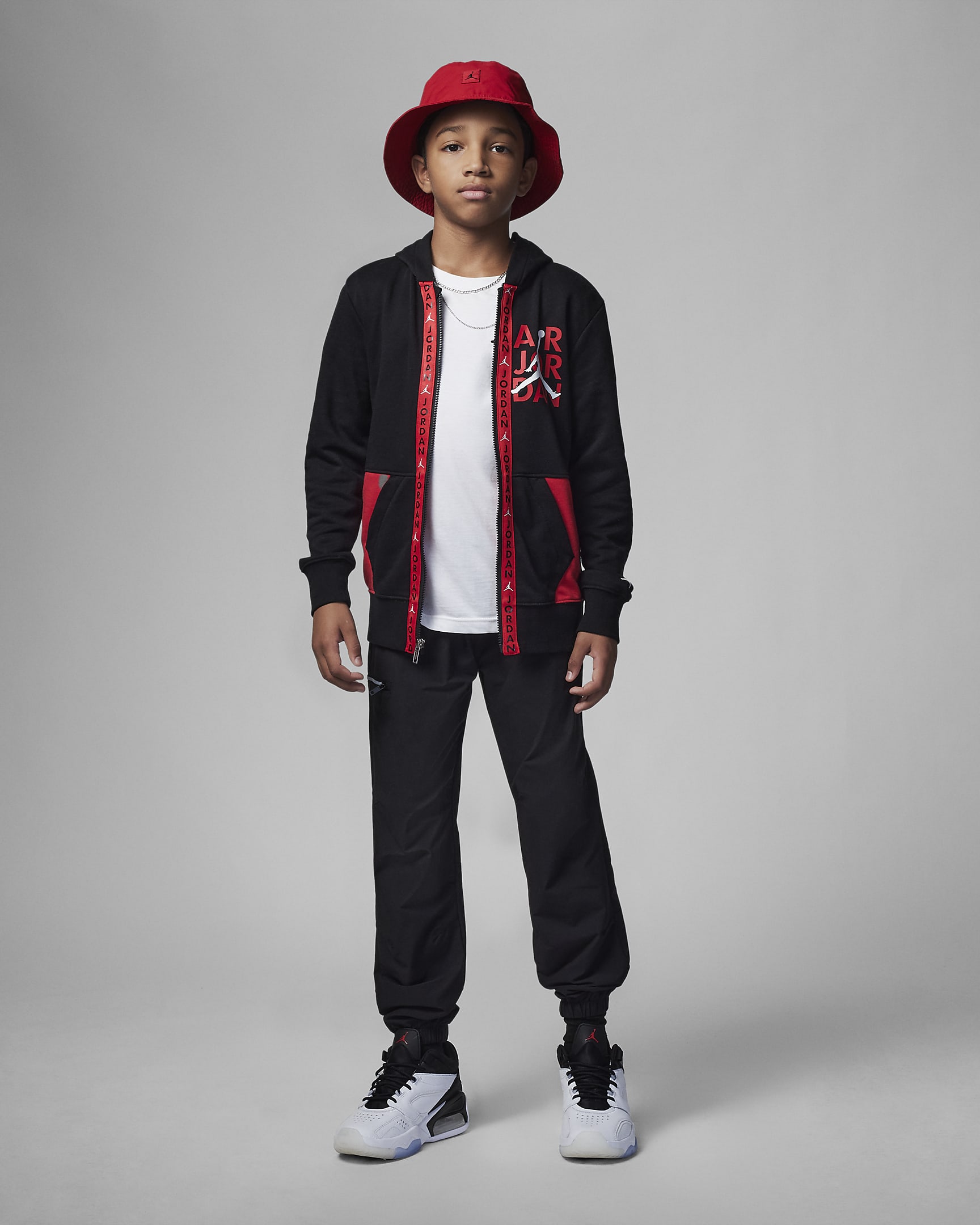 Jordan Big Kids' Vert Tape Full-Zip Hoodie. Nike JP