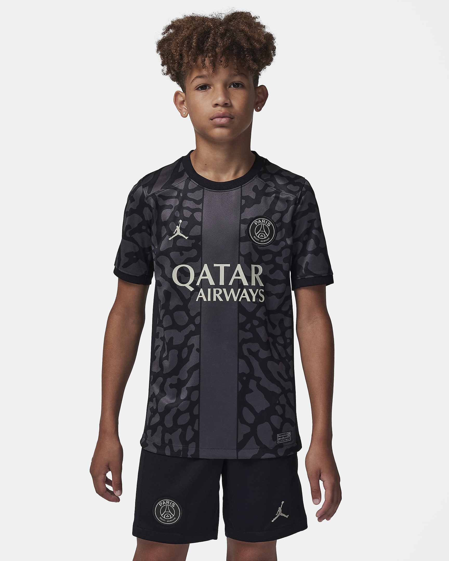 Paris Saint-Germain 2023/24 Stadium Derde Jordan voetbalshirt met Dri-FIT voor kids - Anthracite/Zwart/Stone