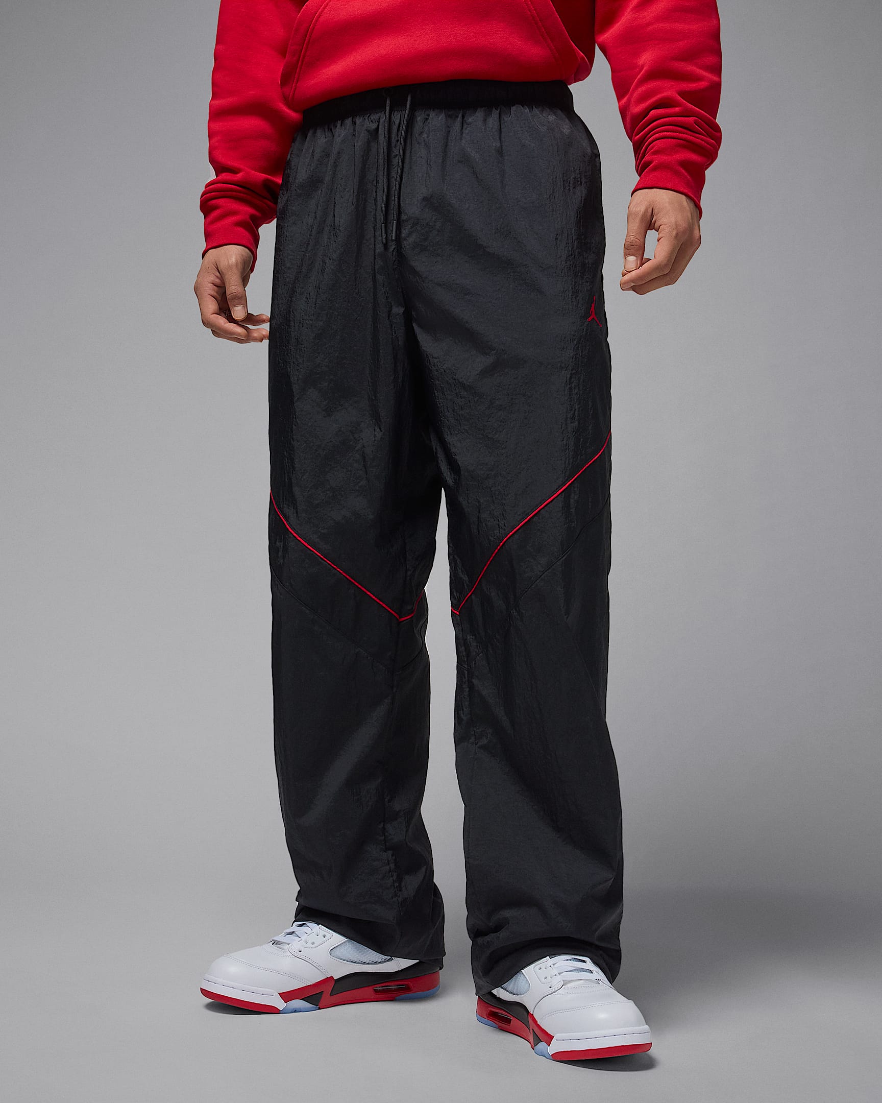 Jordan Brooklyn Men's Draft Trousers - Black/Gym Red/Gym Red