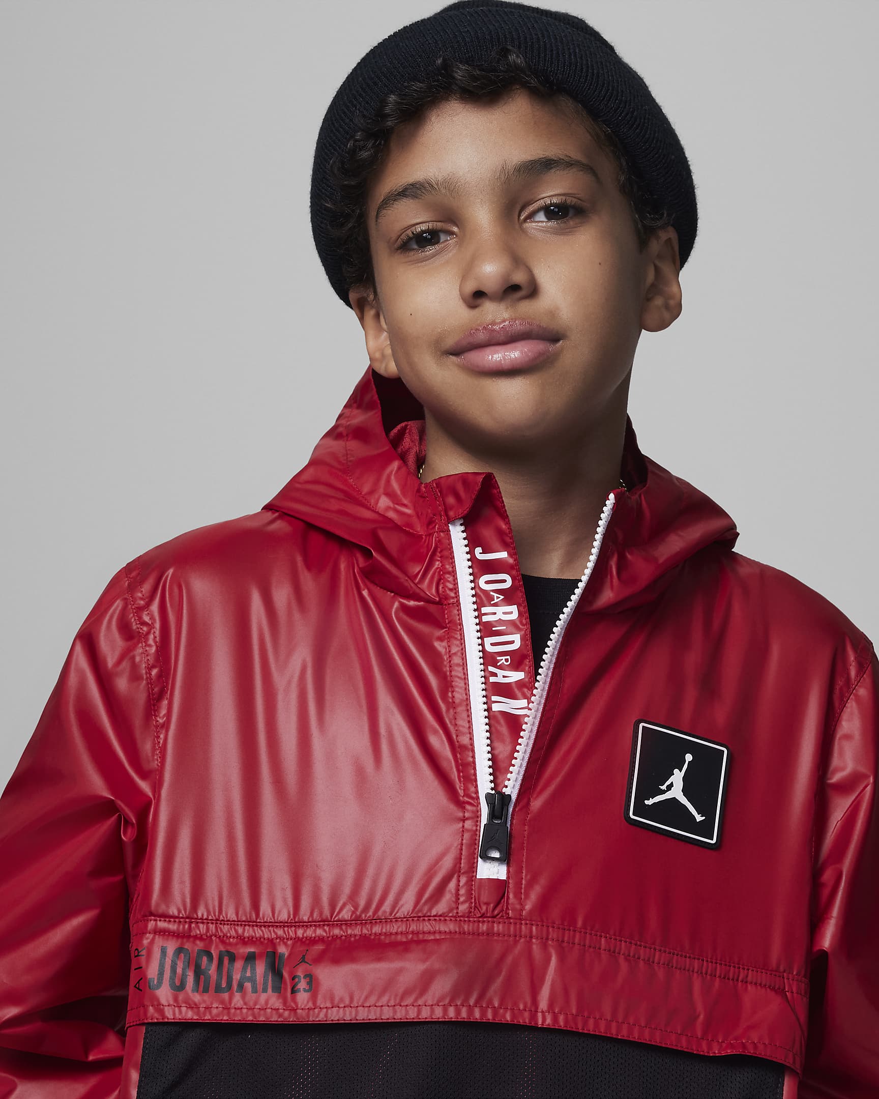 Jordan Half-Zip Windbreaker Jacke für ältere Kinder - Gym Red