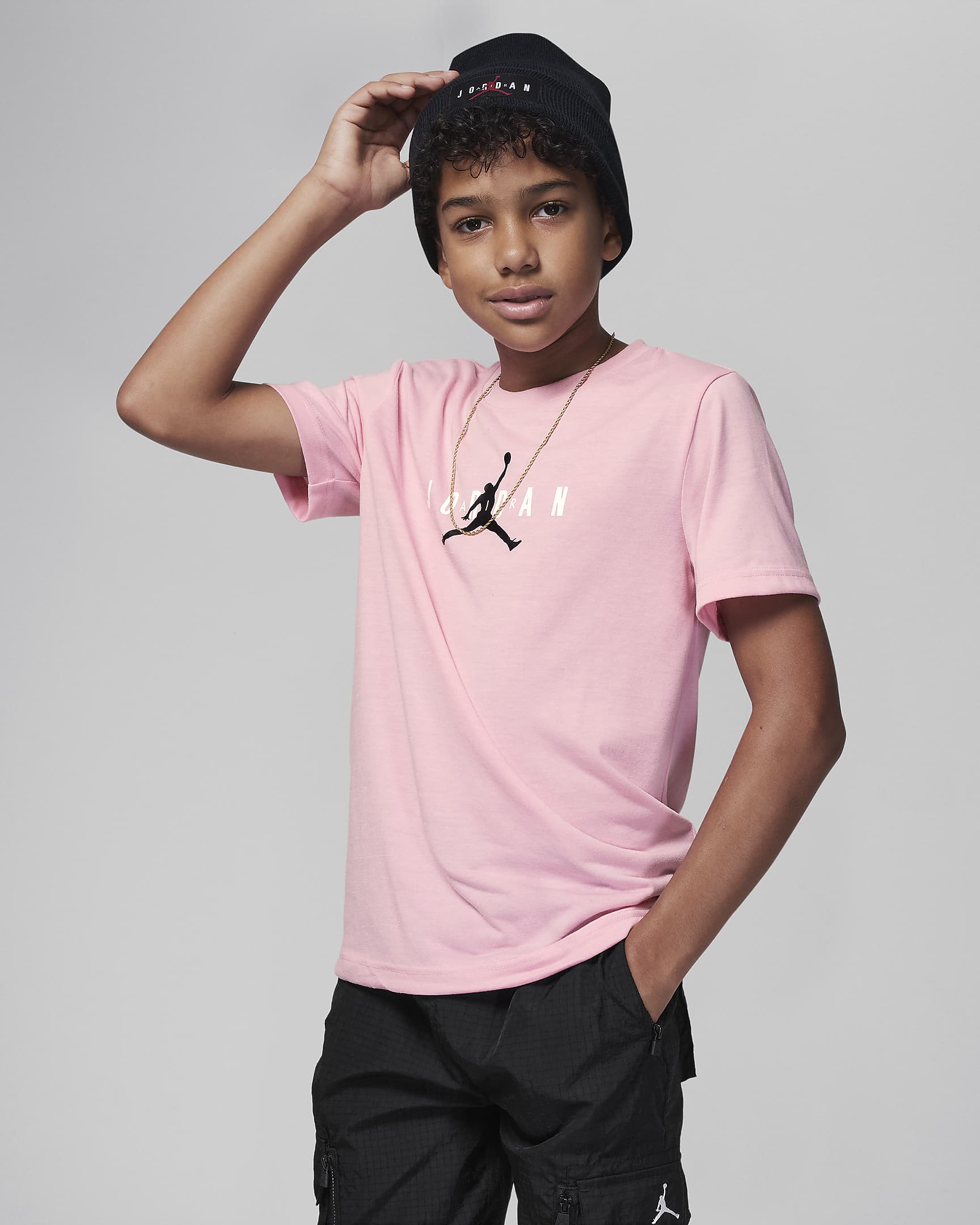 Jordan Jumpman Sustainable Graphic Tee Older Kids' T-Shirt - Medium Soft Pink