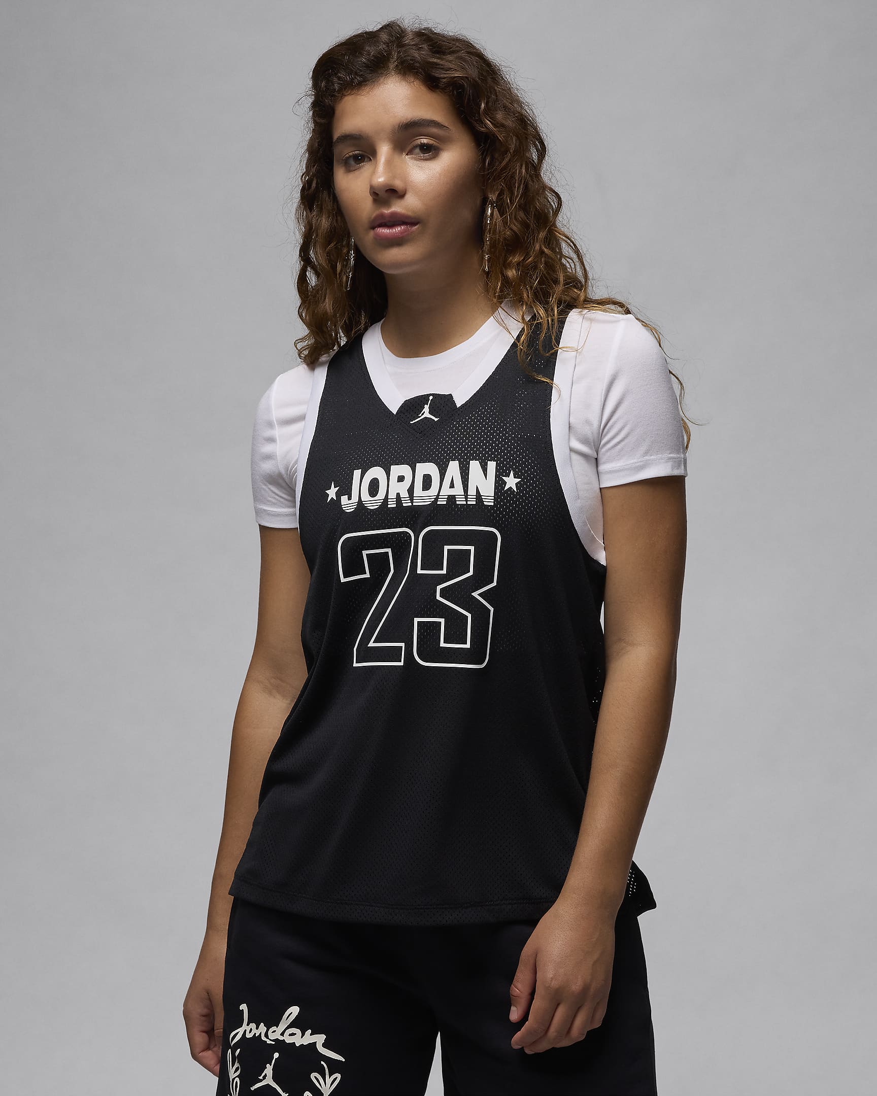 Jordan 23 Jersey női trikó - Fekete/Fehér/Fehér