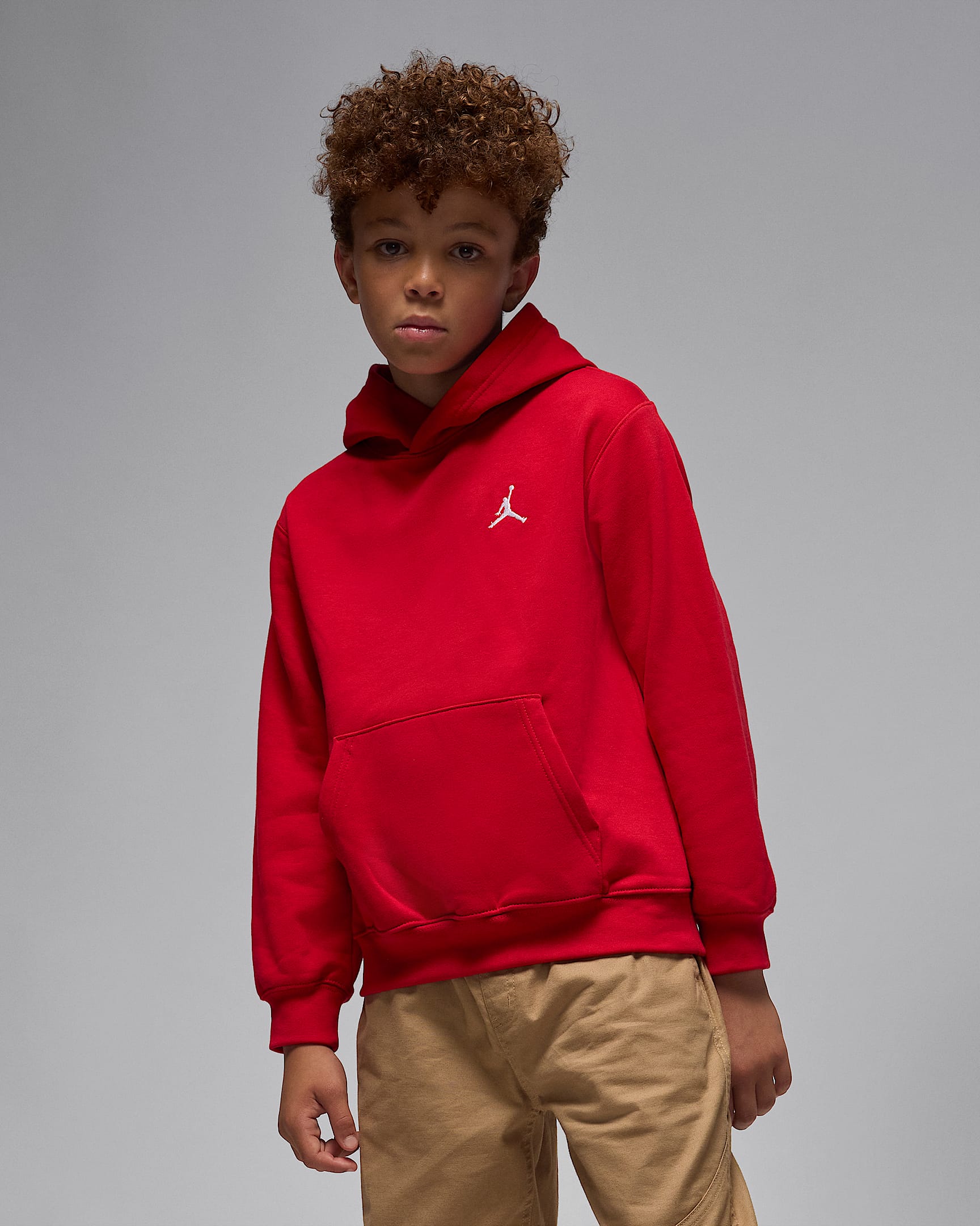 Jordan Brooklyn Fleece Big Kids' Pullover Hoodie - Gym Red