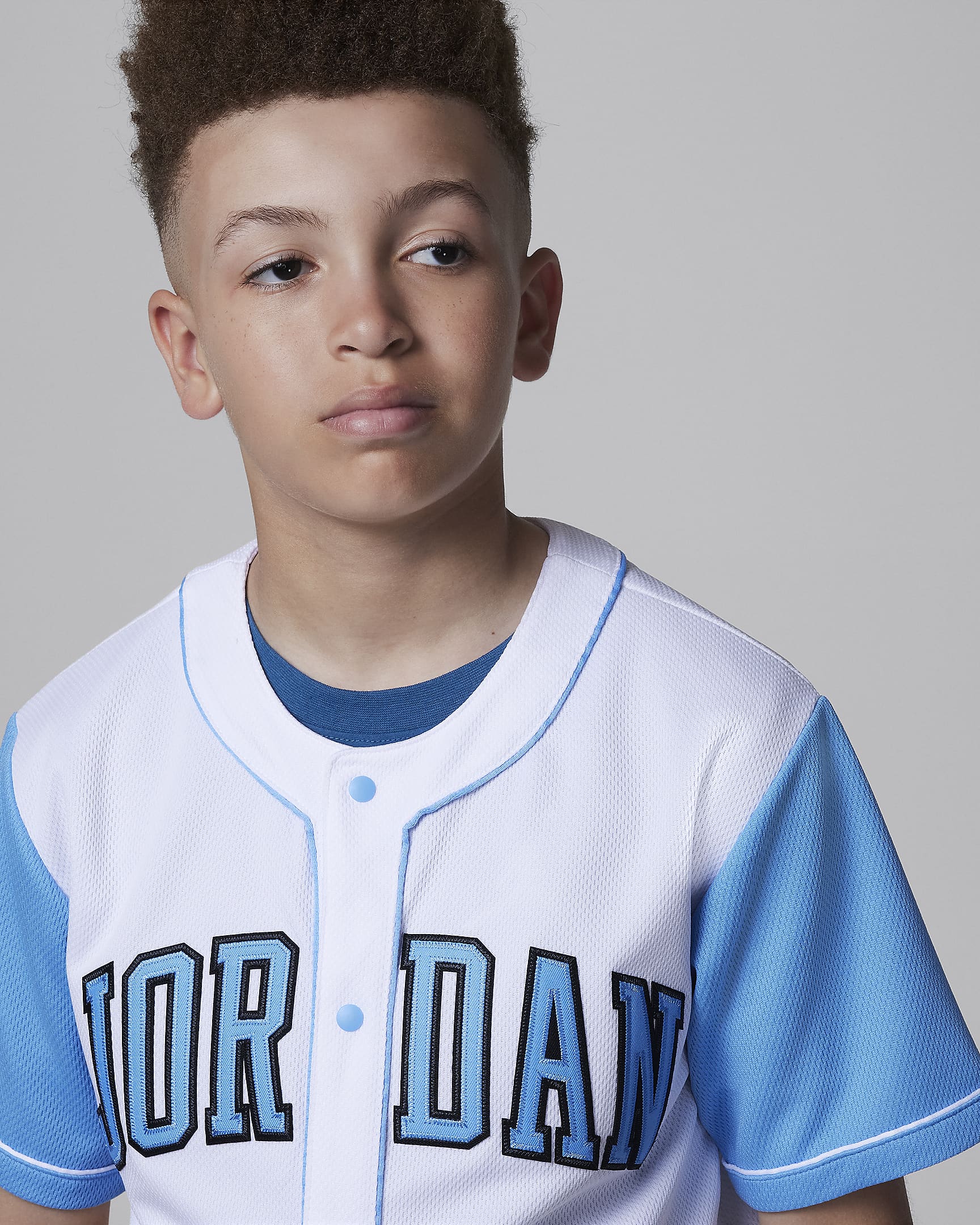 Jersey de béisbol para niños talla grande Jordan - Blanco