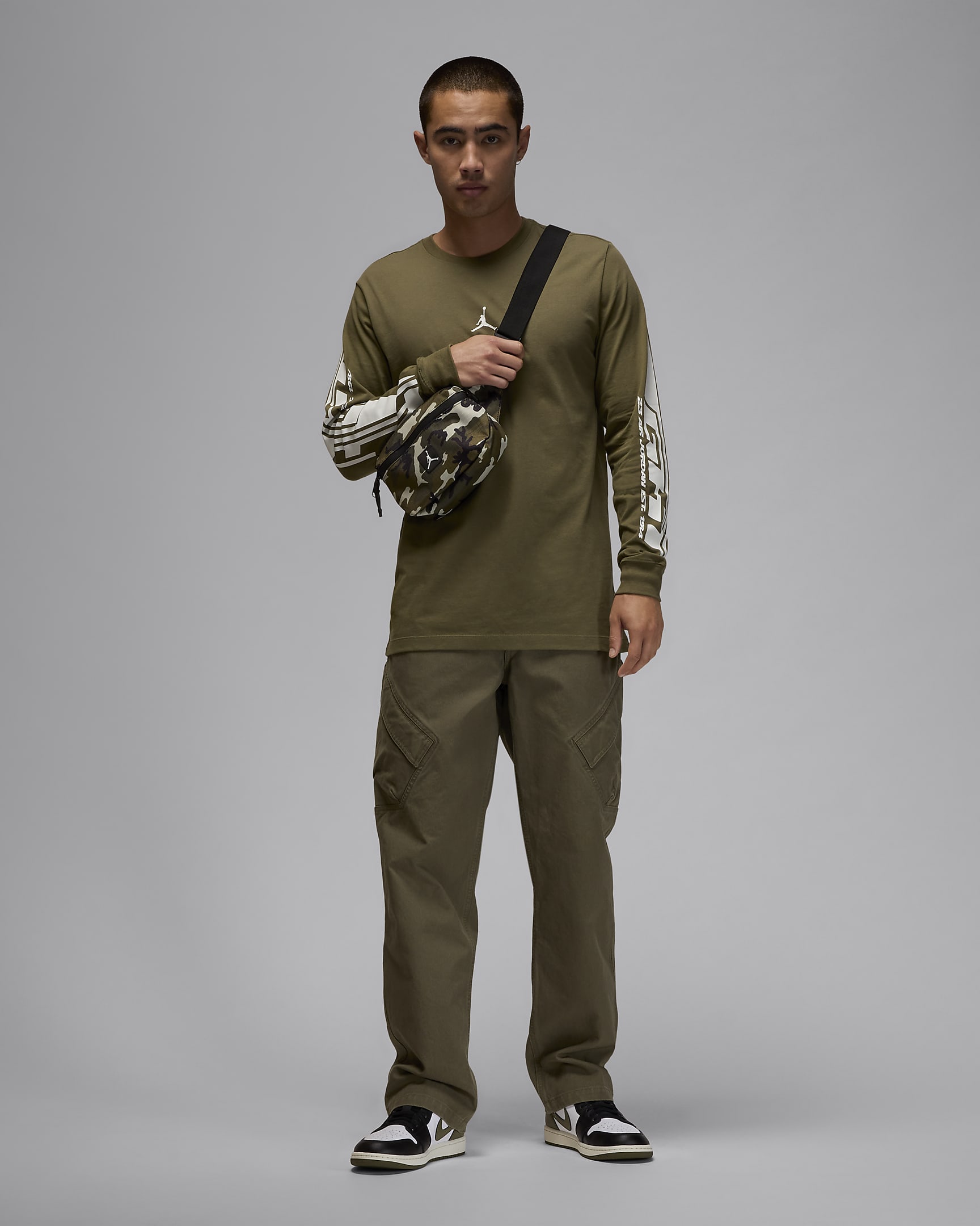 Jordan MVP Men's Long-Sleeve T-Shirt - Medium Olive/Sail/Sail