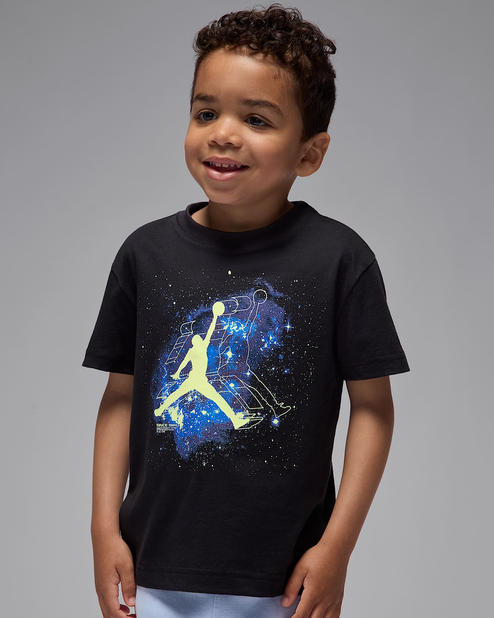 Jordan Little Kids' "Sky Is Not The Limit" Glow T-Shirt - Black