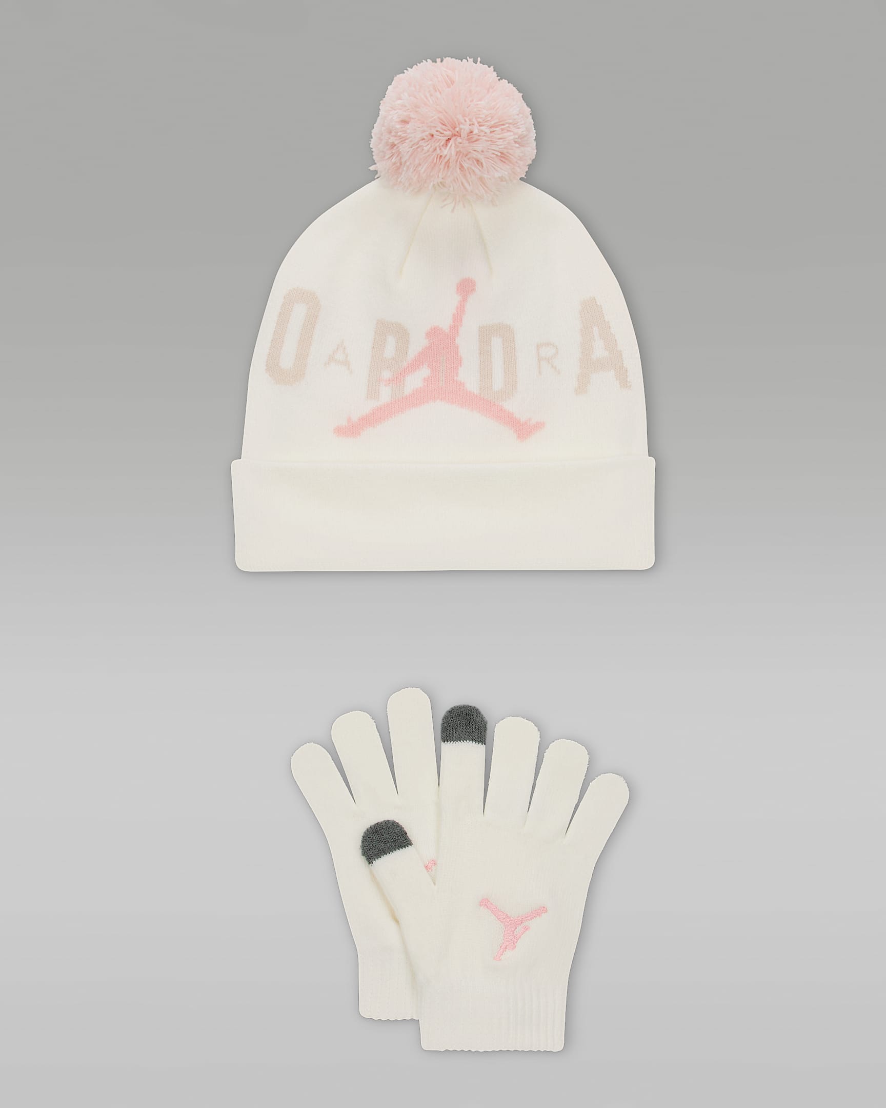 Jordan Pom-Pom Beanie Set Older Kids' 2-Piece Set - Sail