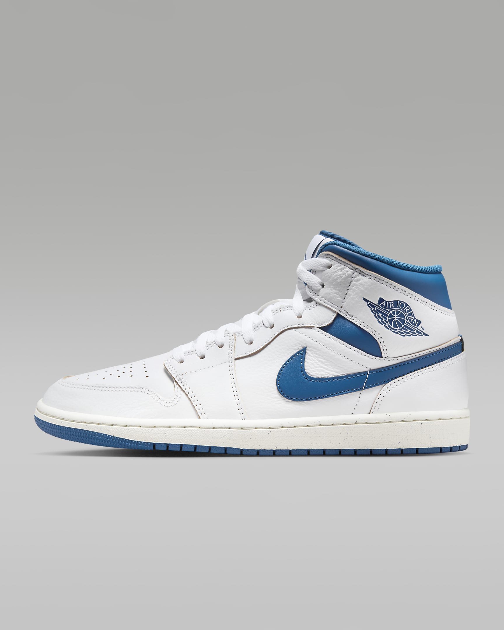 Air Jordan 1 Mid SE Men's Shoes - White/Sail/Industrial Blue