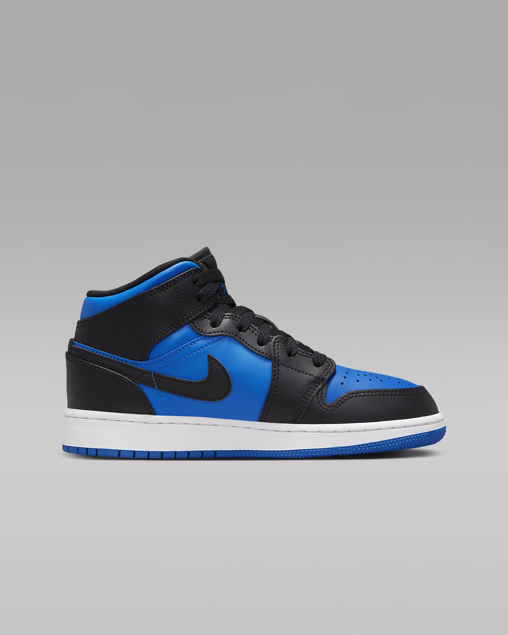 Scarpa Air Jordan 1 Mid - Ragazzi - Nero/Nero/Bianco/Royal Blue