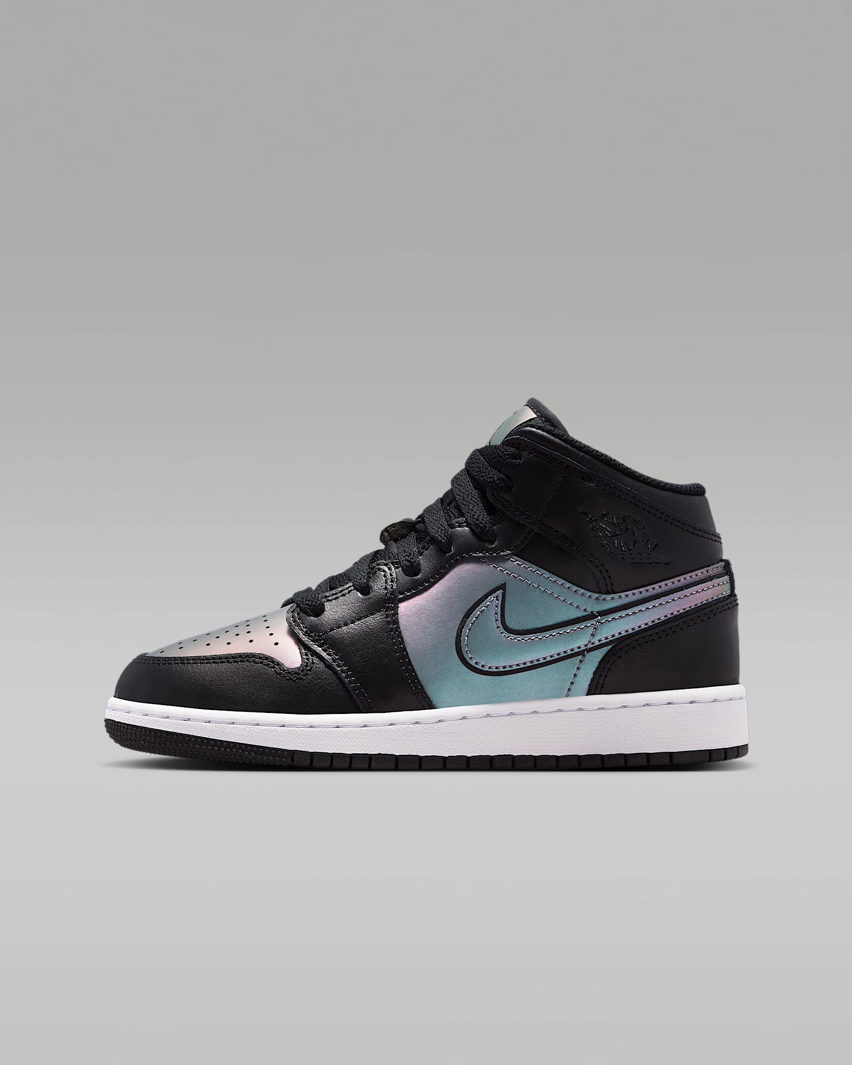 Air Jordan 1 Mid SE Big Kids' Shoes - Black/White/Black