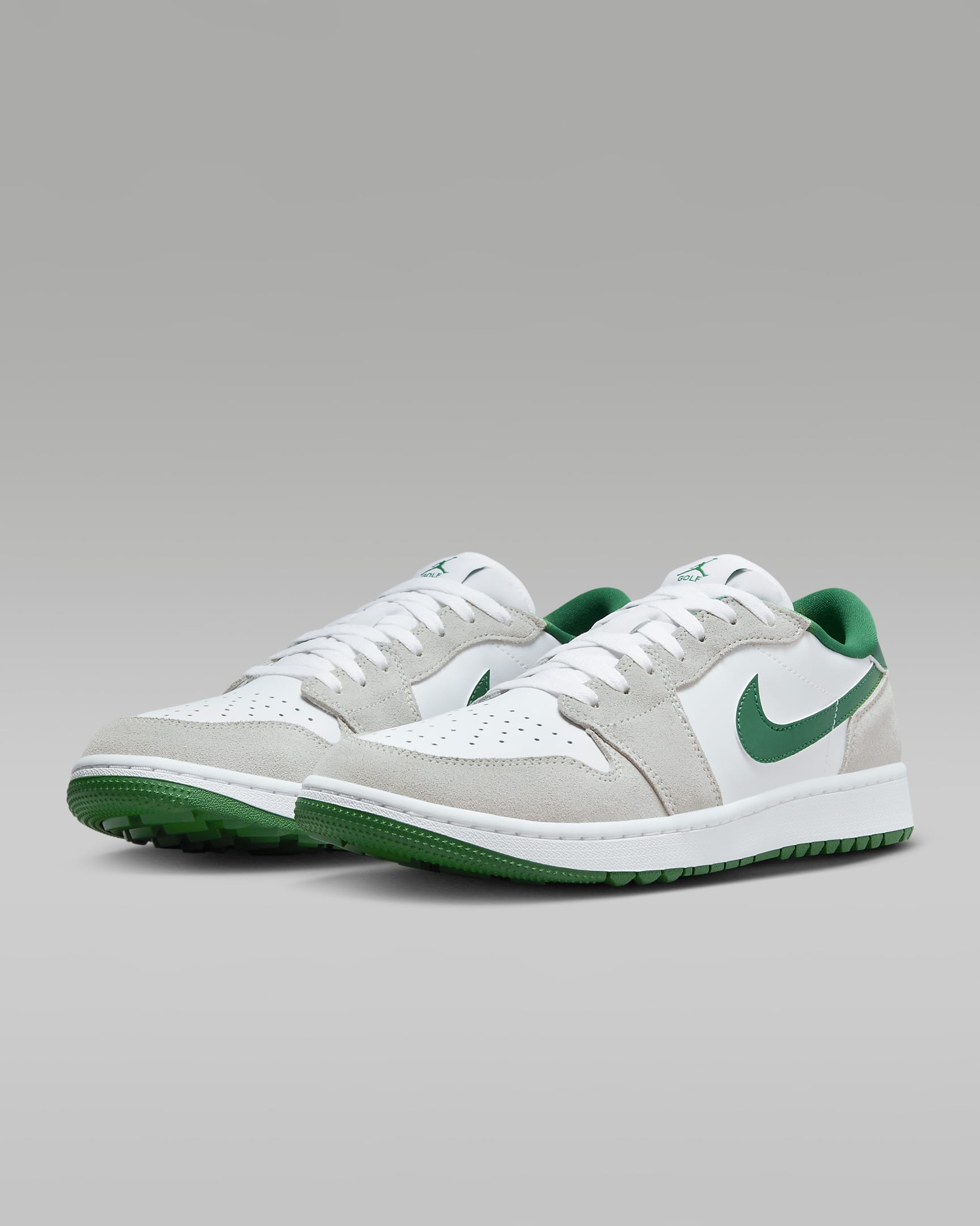 Air Jordan 1 Low G Golf Shoes - White/Light Smoke Grey/Pine Green