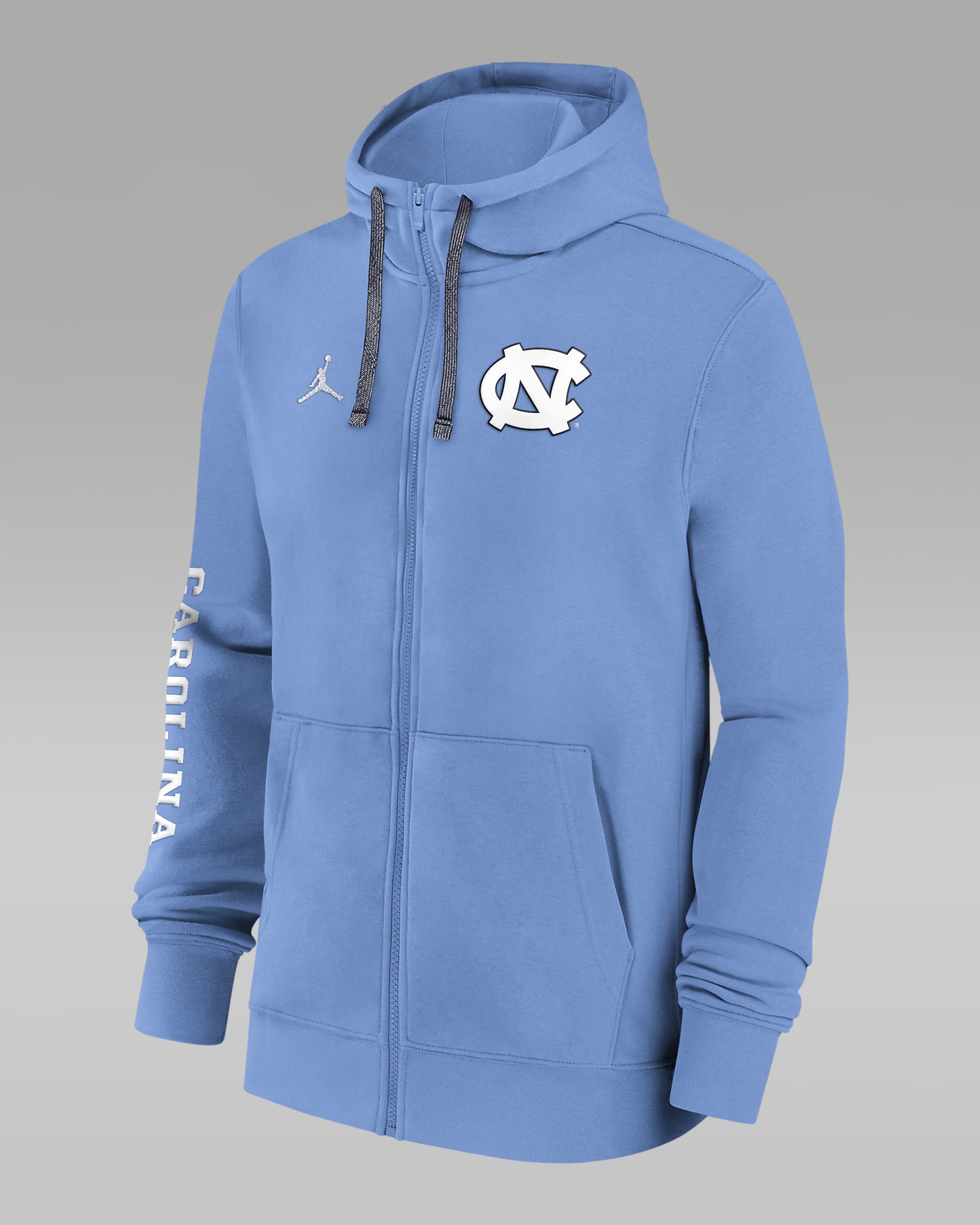 North Carolina Tar Heels Sideline Team Issue Men's Jordan College Full-Zip Hoodie - Light Blue