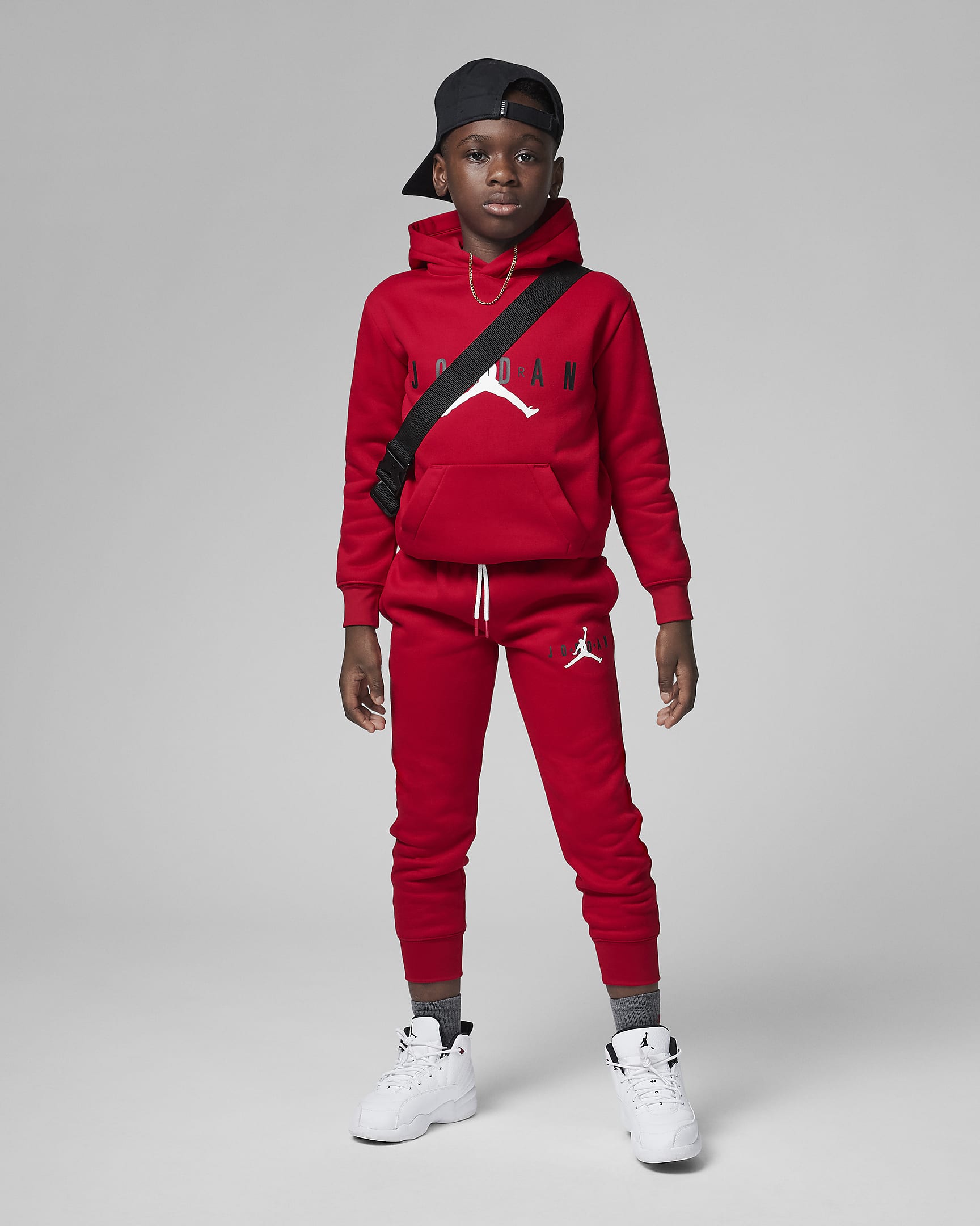 Jordan Younger Kids' Fleece Trousers - Gym Red