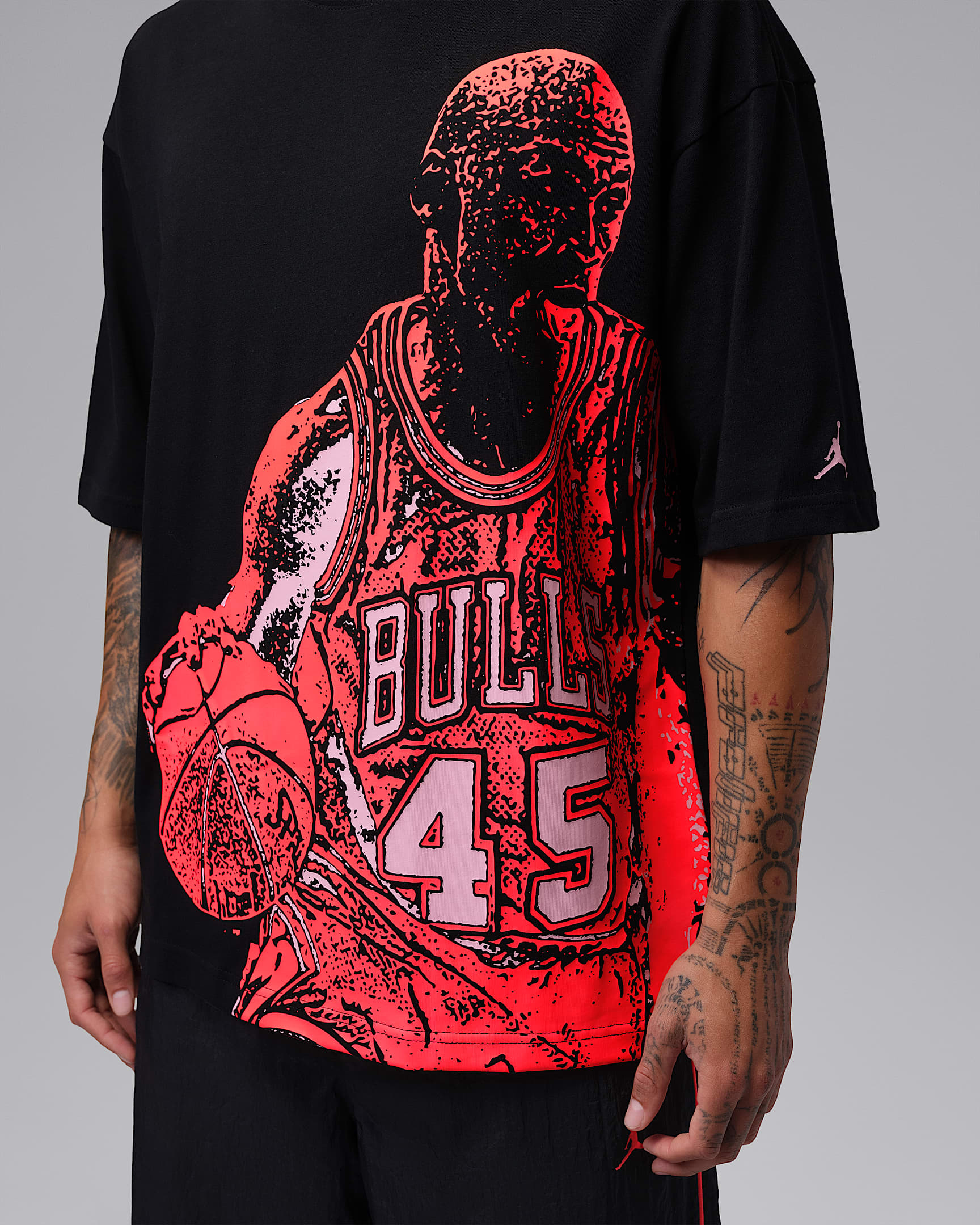 Jordan Sport Men's Dri-FIT Graphic T-Shirt - Black/Hot Punch