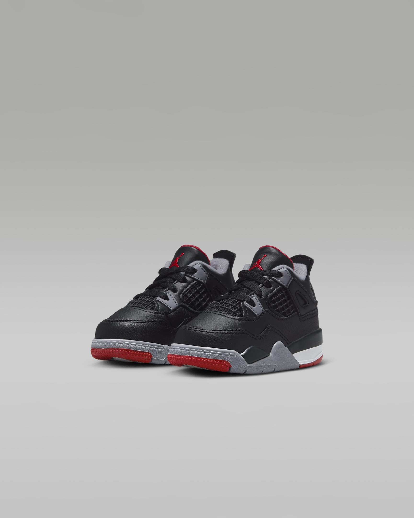 Jordan 4 Retro Baby/Toddler Shoes - Black/Cement Grey/Summit White/Fire Red