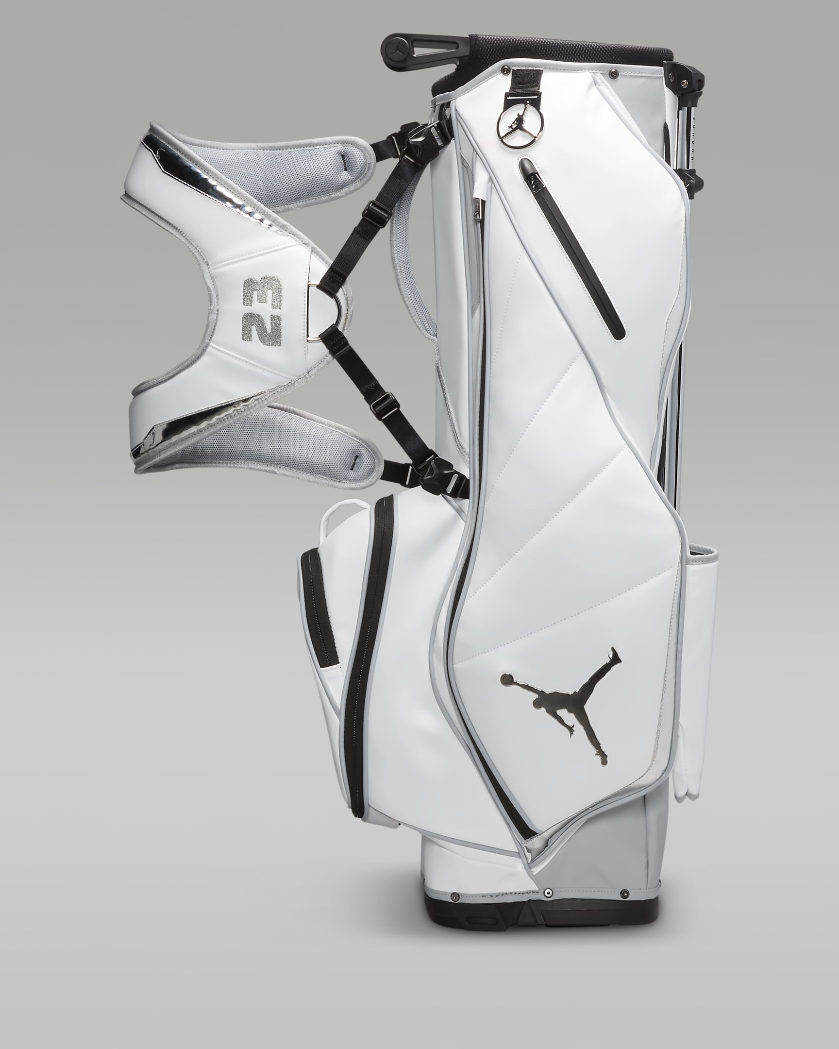 Jordan Fade Away Premium Mirror Six-Way Golf Bag - White/Wolf Grey/Metallic Silver