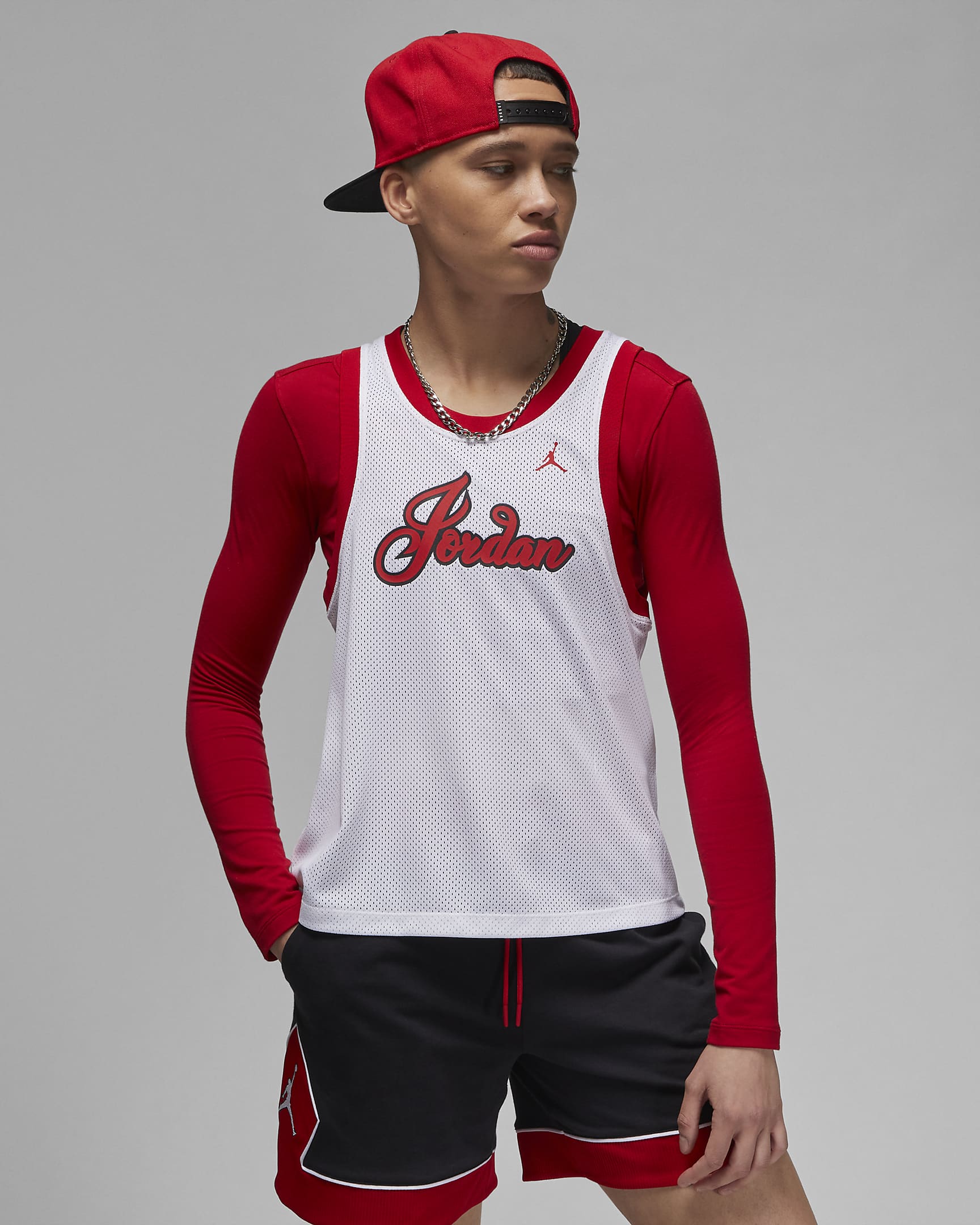 Jordan Camiseta - Mujer - Blanco/Gym Red