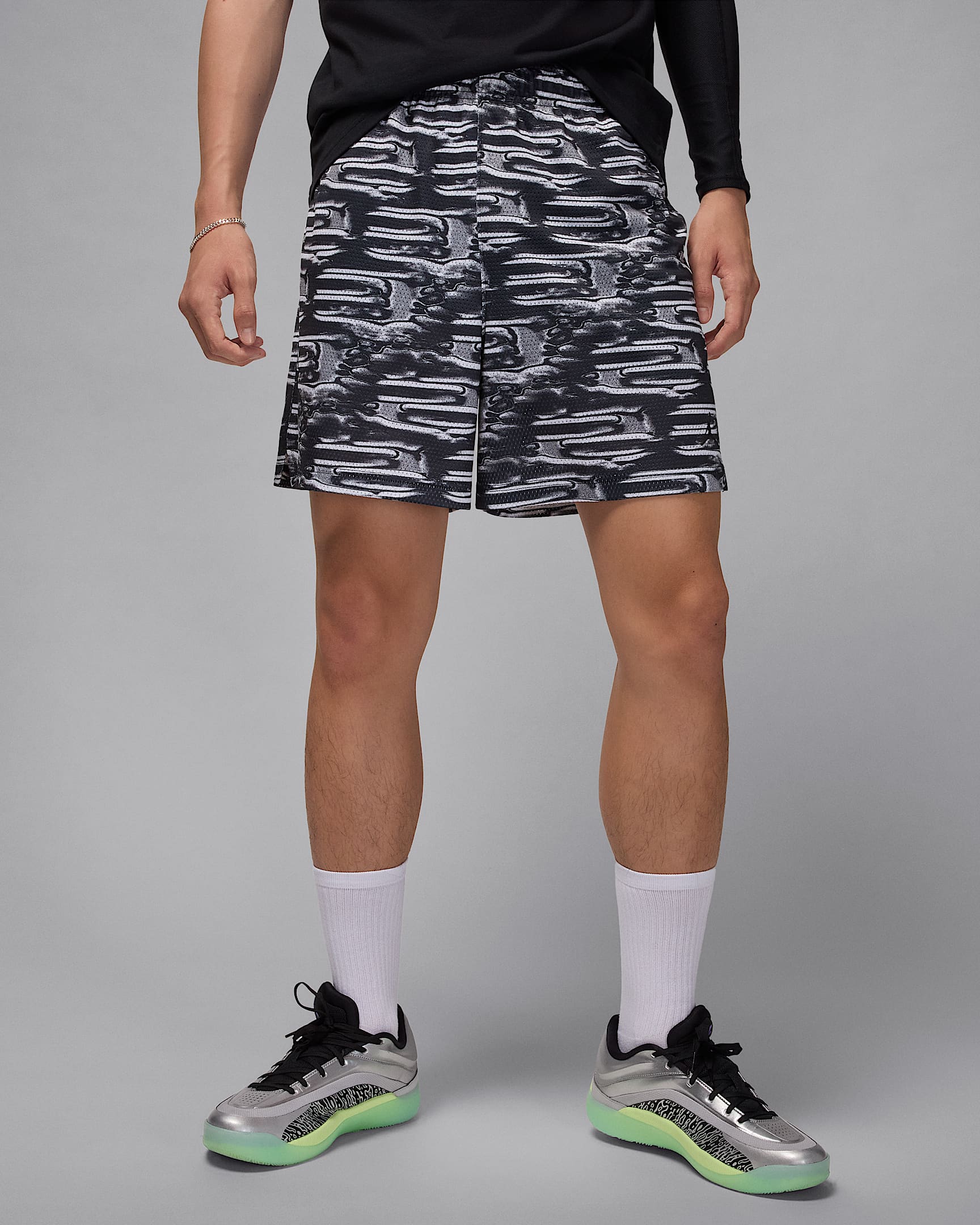 Jordan Sport Men's Dri-FIT Printed Mesh Shorts - Black/Black