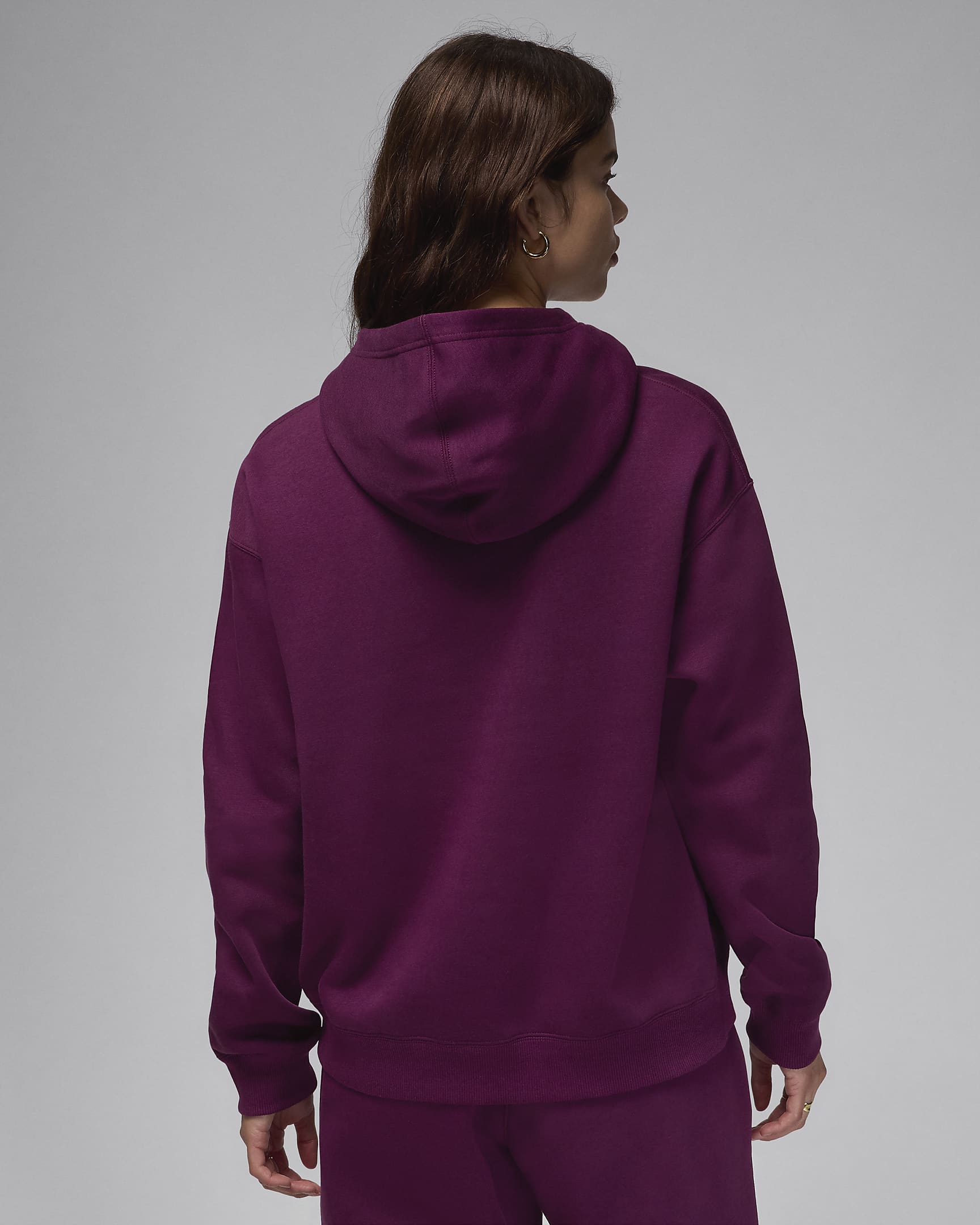 Jordan Brooklyn Fleece Women's Pullover Hoodie - Bordeaux/White