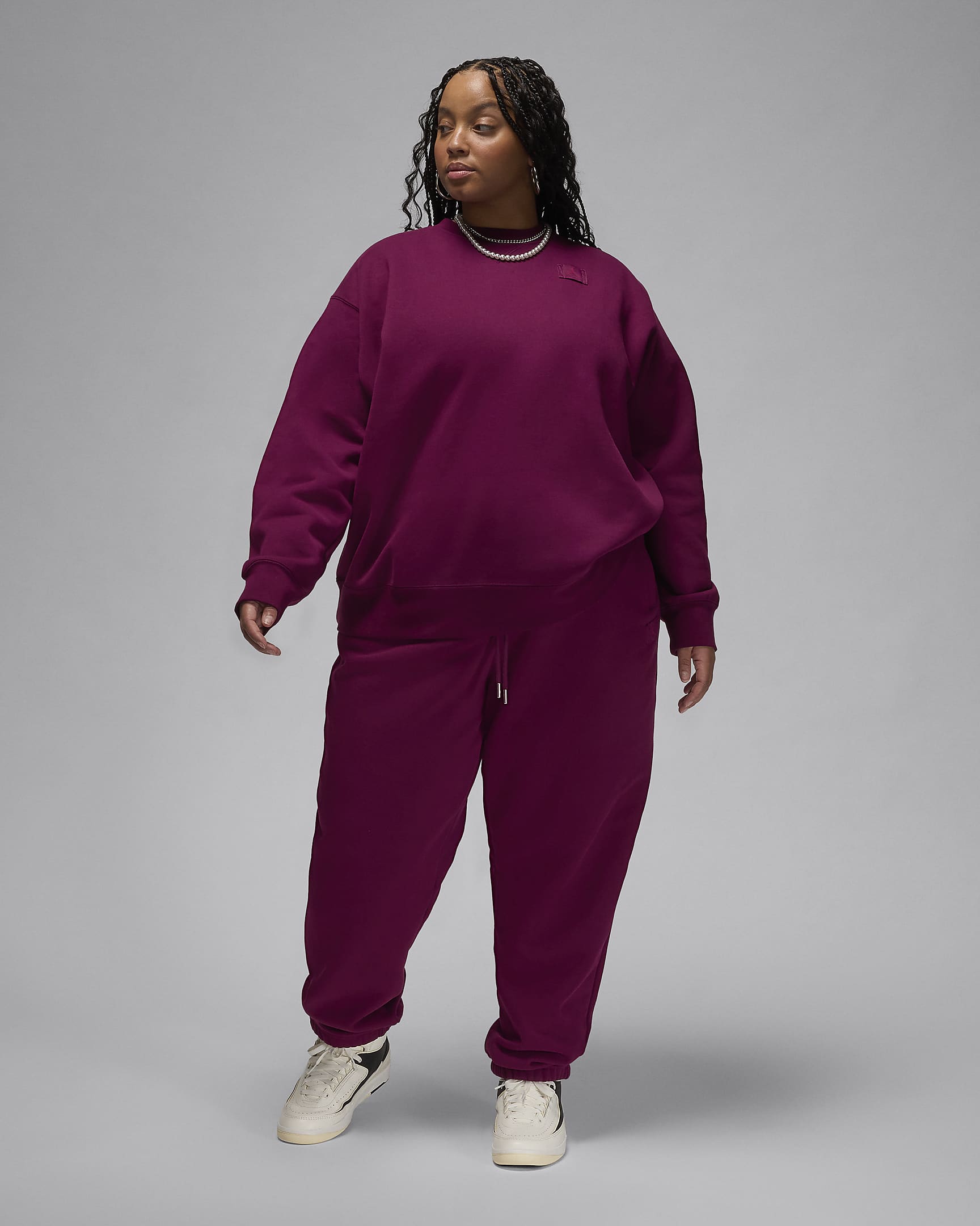 Jordan Flight Fleece Women's Pants (Plus Size) - Bordeaux