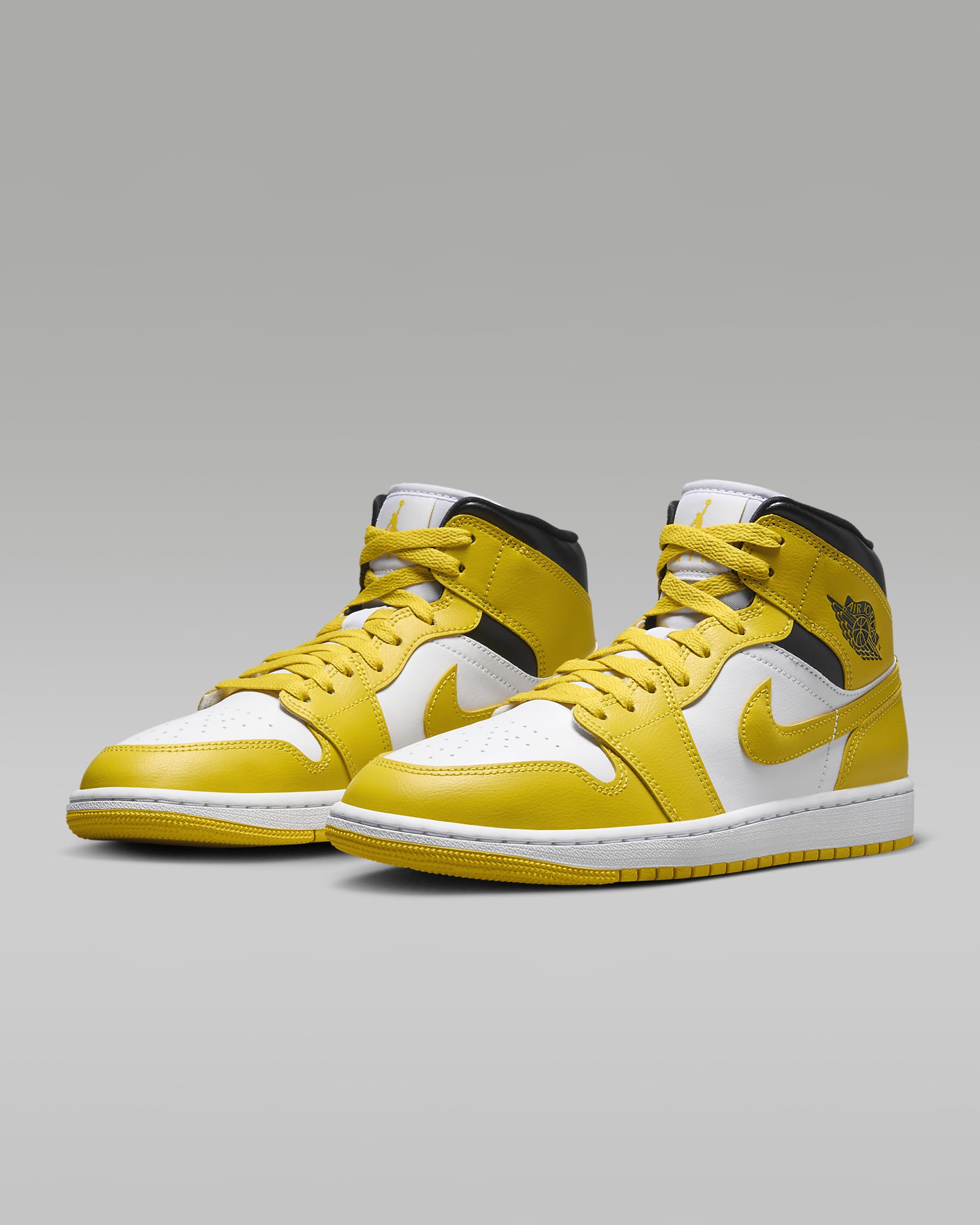 Air Jordan 1 Mid Women's Shoes - White/Black/Vivid Sulphur