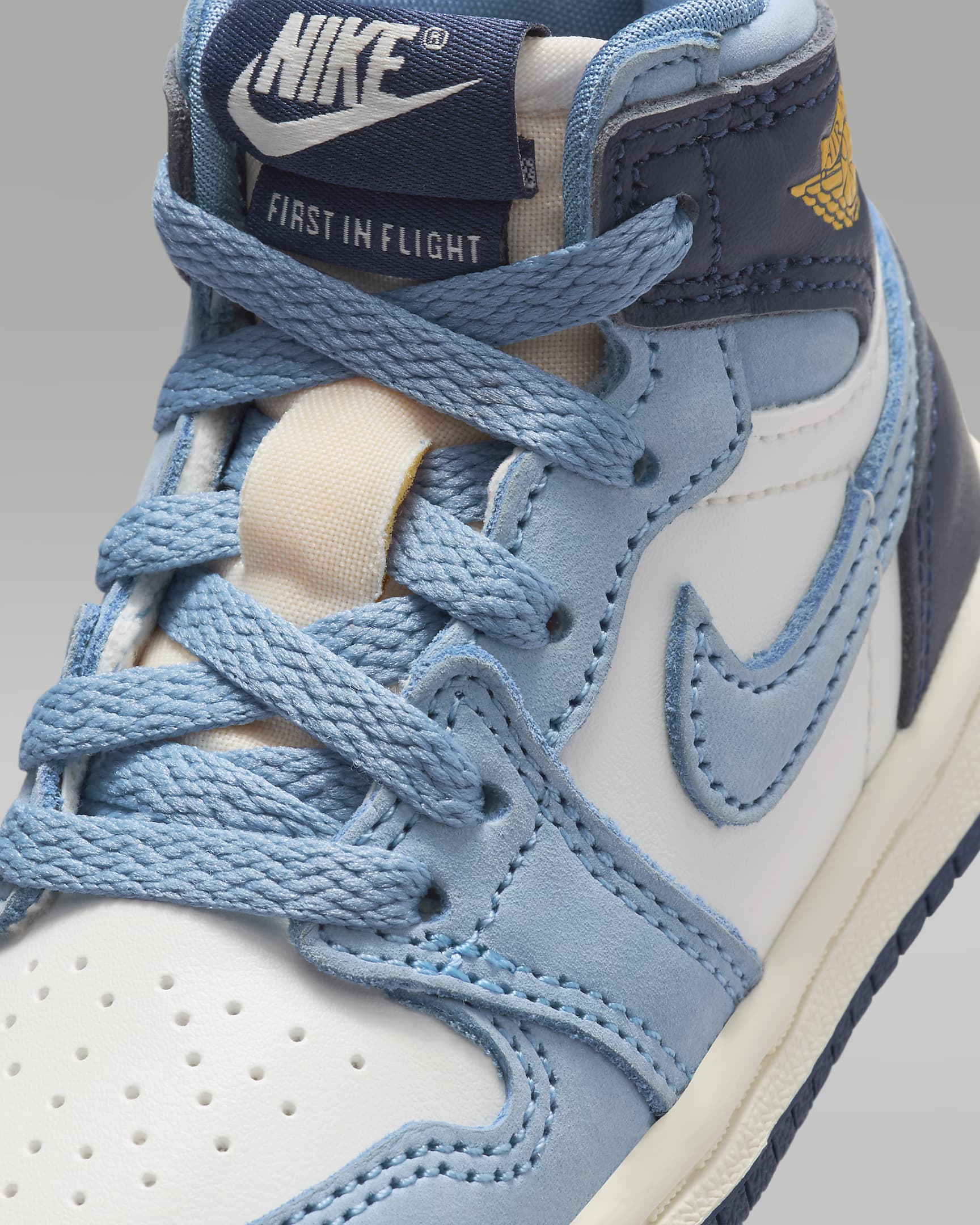 Jordan 1 Retro High OG 'First in Flight' Baby/Toddler Shoes - University Blue/Sail/Midnight Navy/University Gold