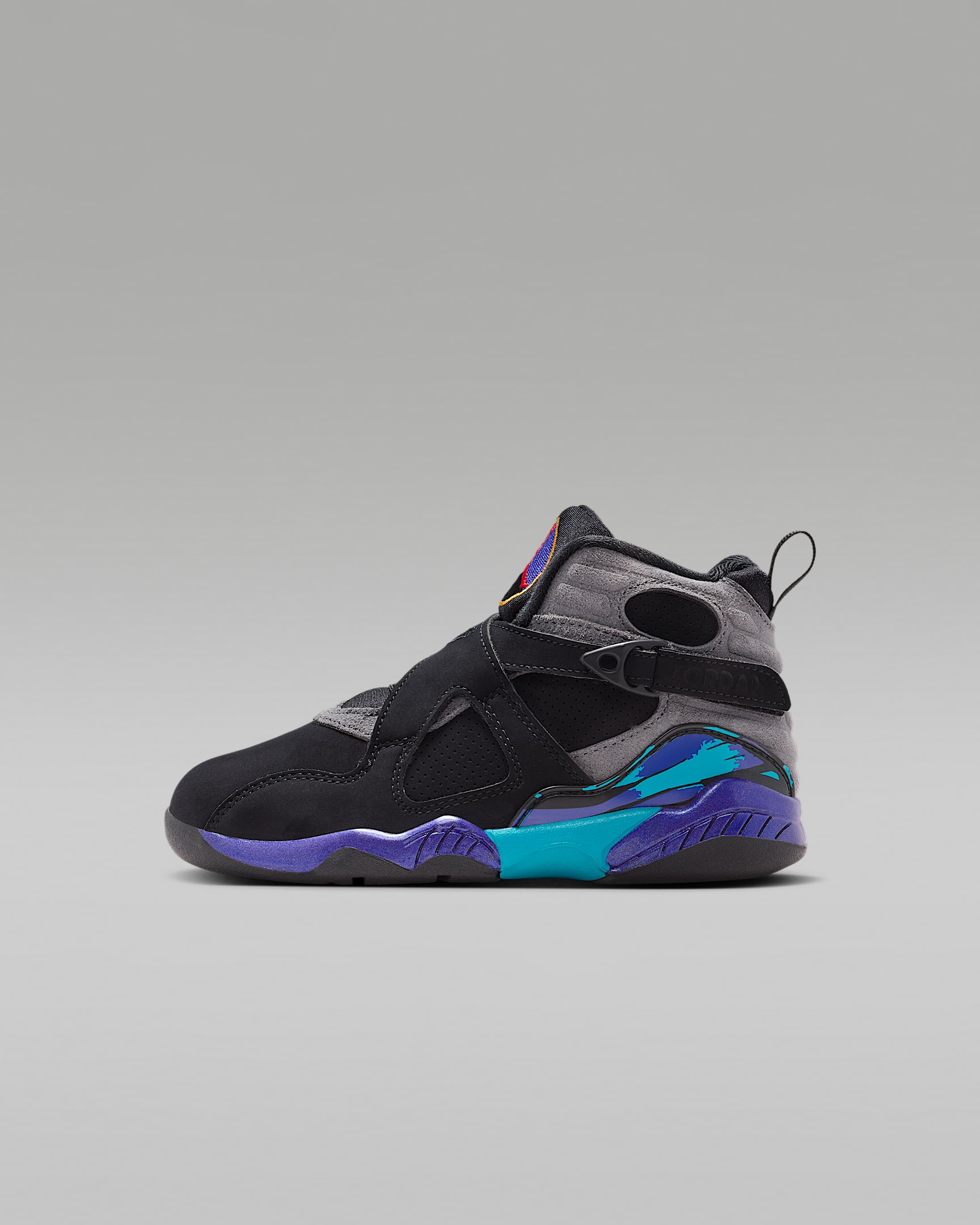 Jordan 8 Retro "Aqua" Little Kids' Shoes - Black/Multi-Color/Bright Concord/Multi-Color