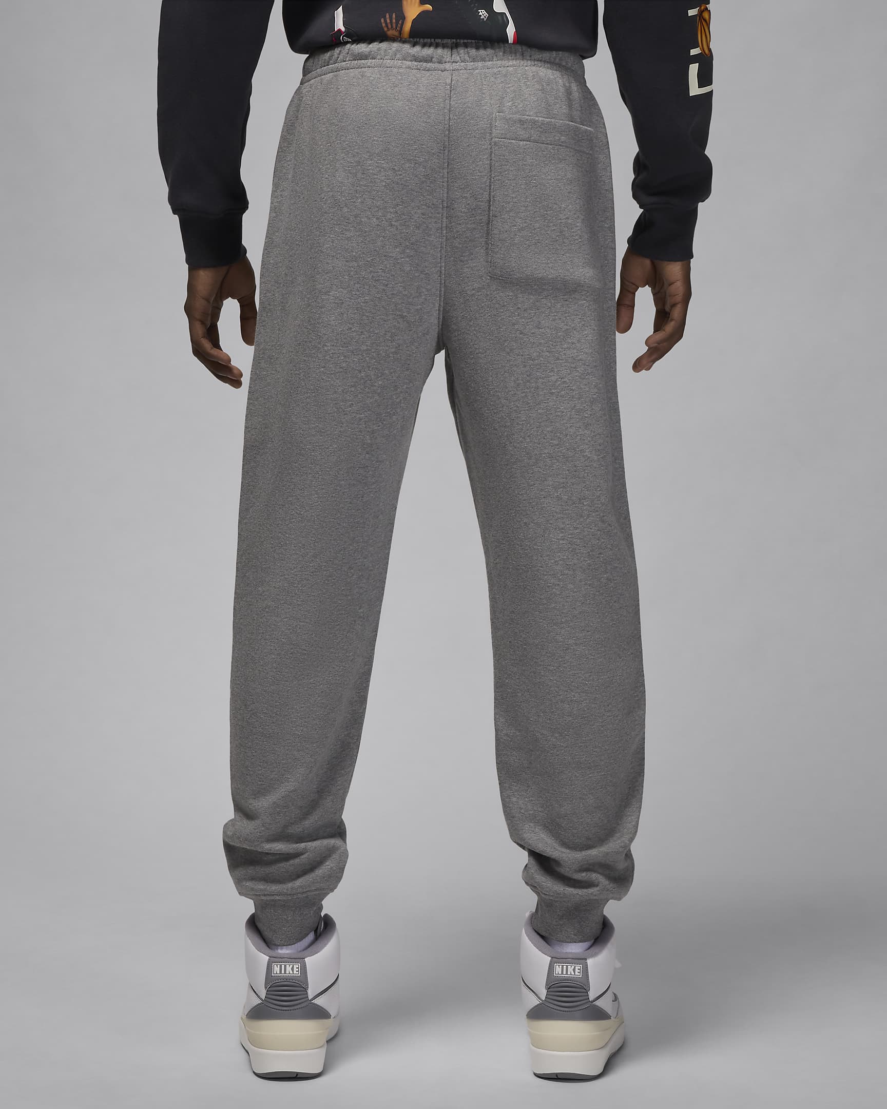 Jordan Brooklyn Fleece Men's Trousers - Carbon Heather/White