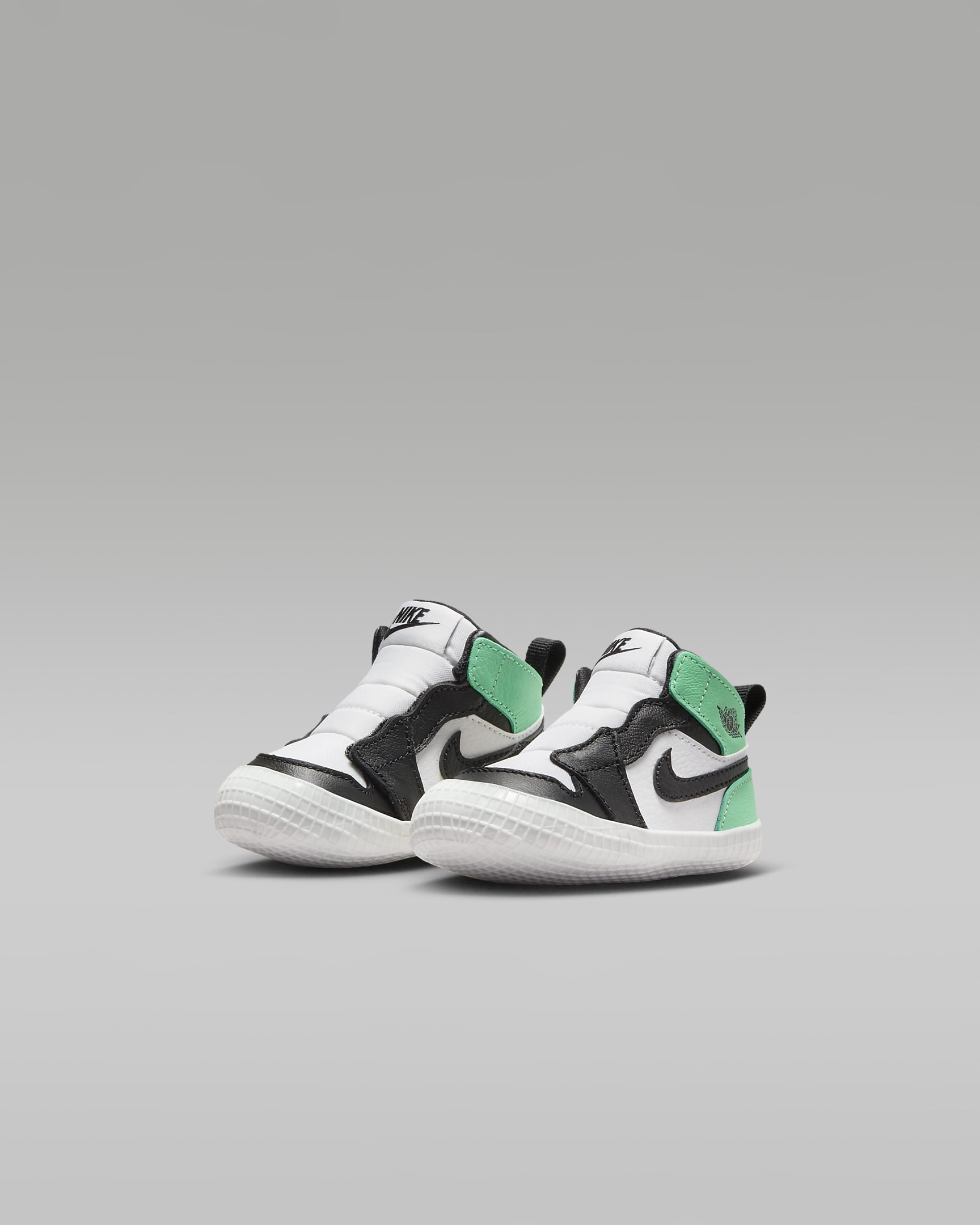 Jordan 1 Baby Cot Bootie - White/Green Glow/Black