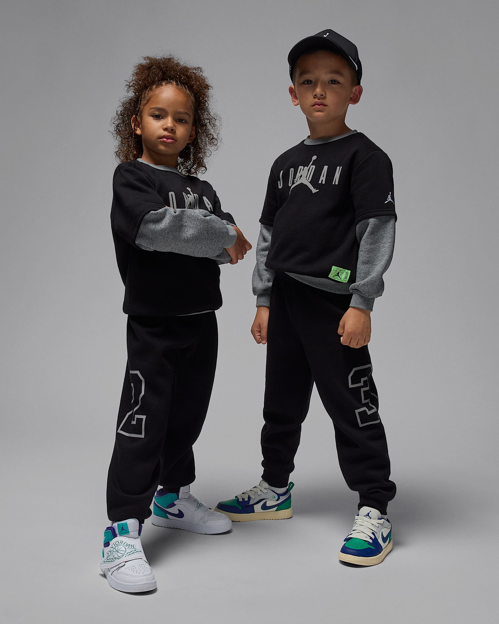 Jordan Conjunto de dos piezas Future Flight con sudadera - Niño/a pequeño/a - Negro