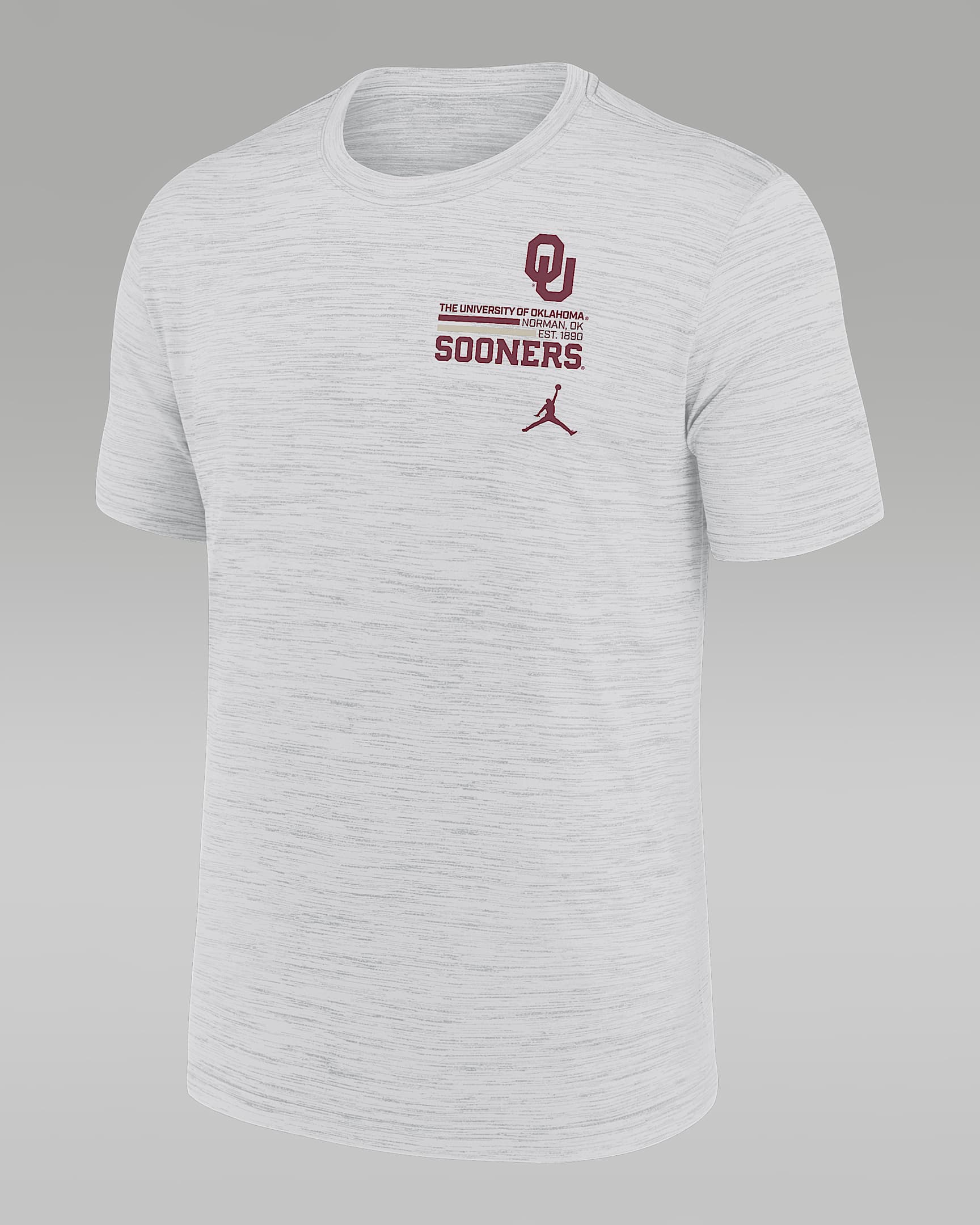 Oklahoma Campus Chest Stack Velocity Men's Nike Dri-FIT College T-Shirt - White