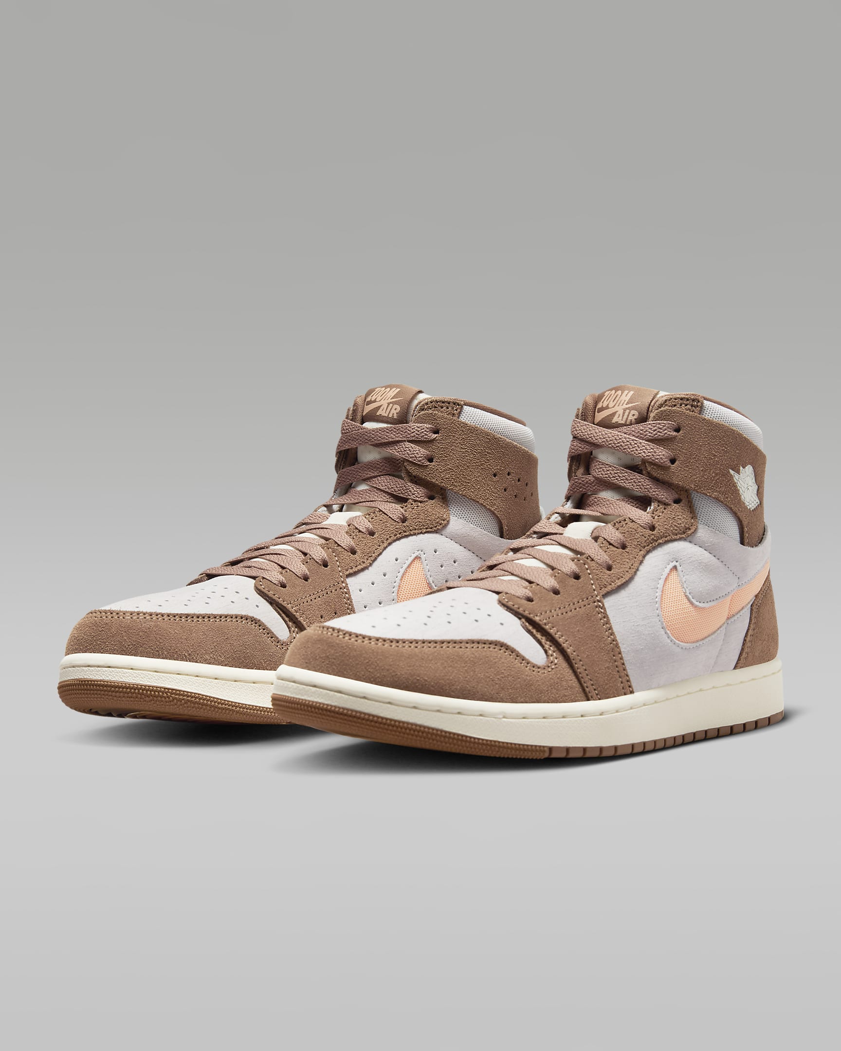 Air Jordan 1 Zoom CMFT 2 Men's Shoes - Archaeo Brown/Neutral Grey/Sail/Orange Chalk