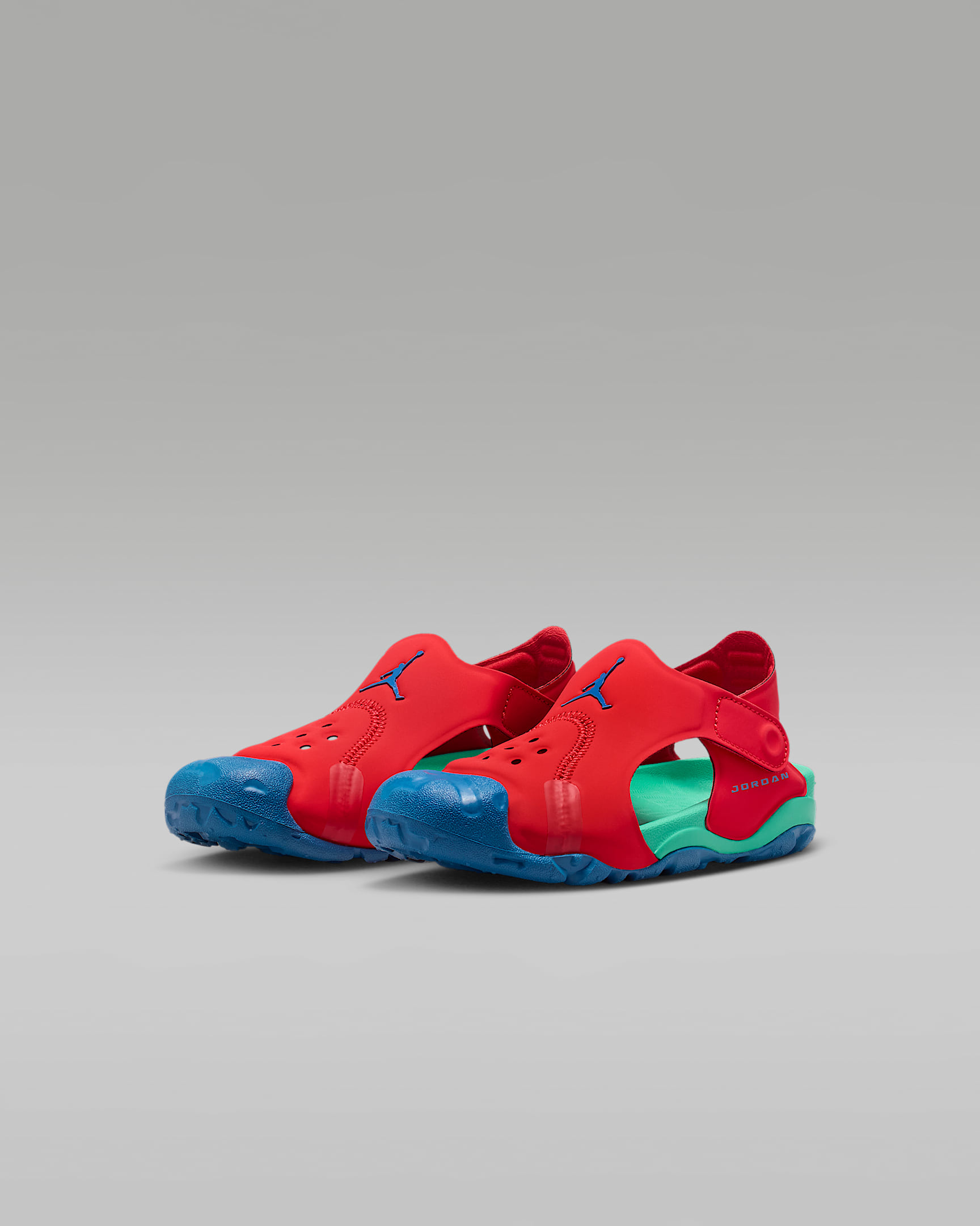 Jordan OTDR Younger Kids' Sandals - University Red/Track Red/Kinetic Green/True Blue