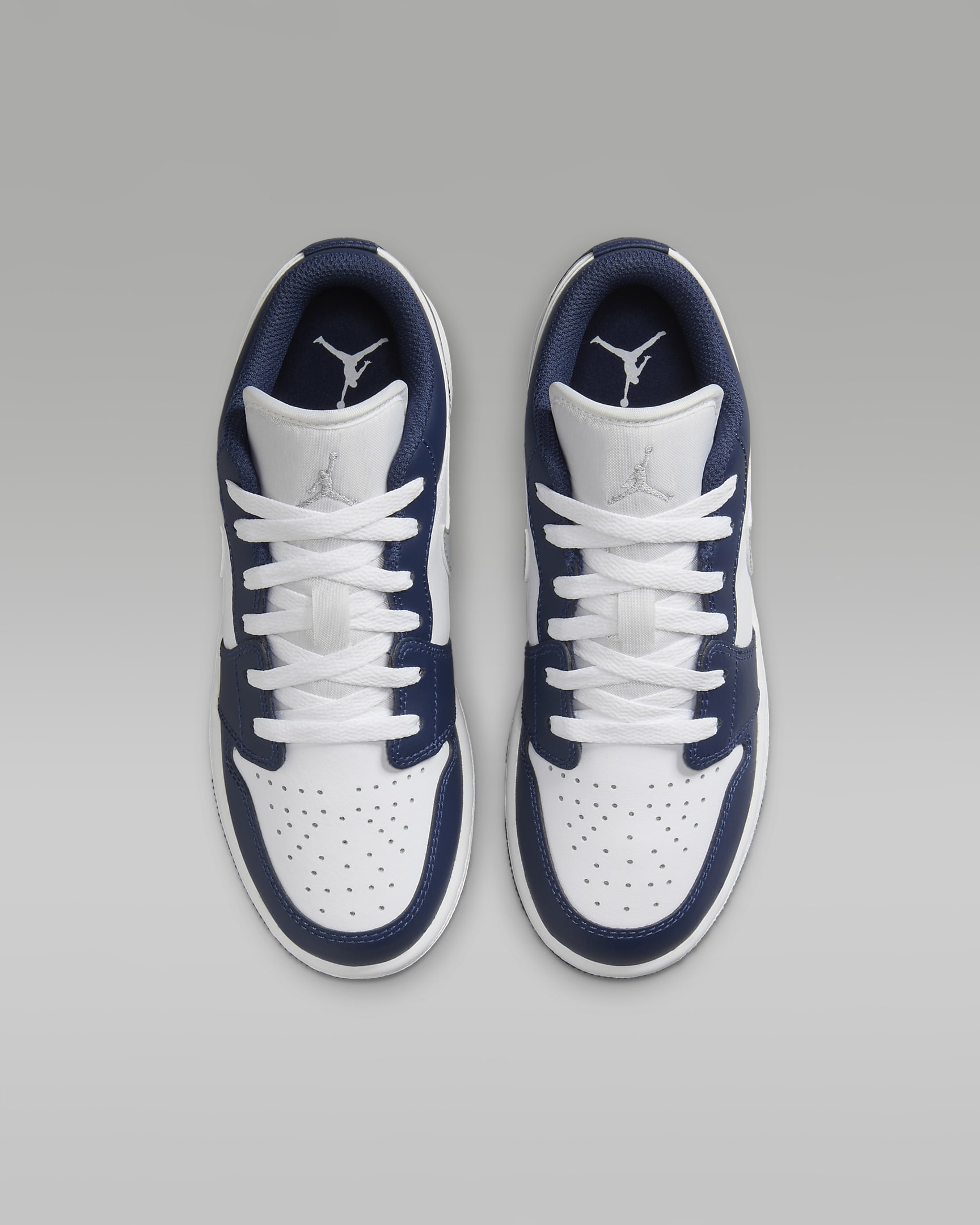 Chaussure Air Jordan 1 Low pour Enfant plus âgé - Blanc/Midnight Navy/Wolf Grey