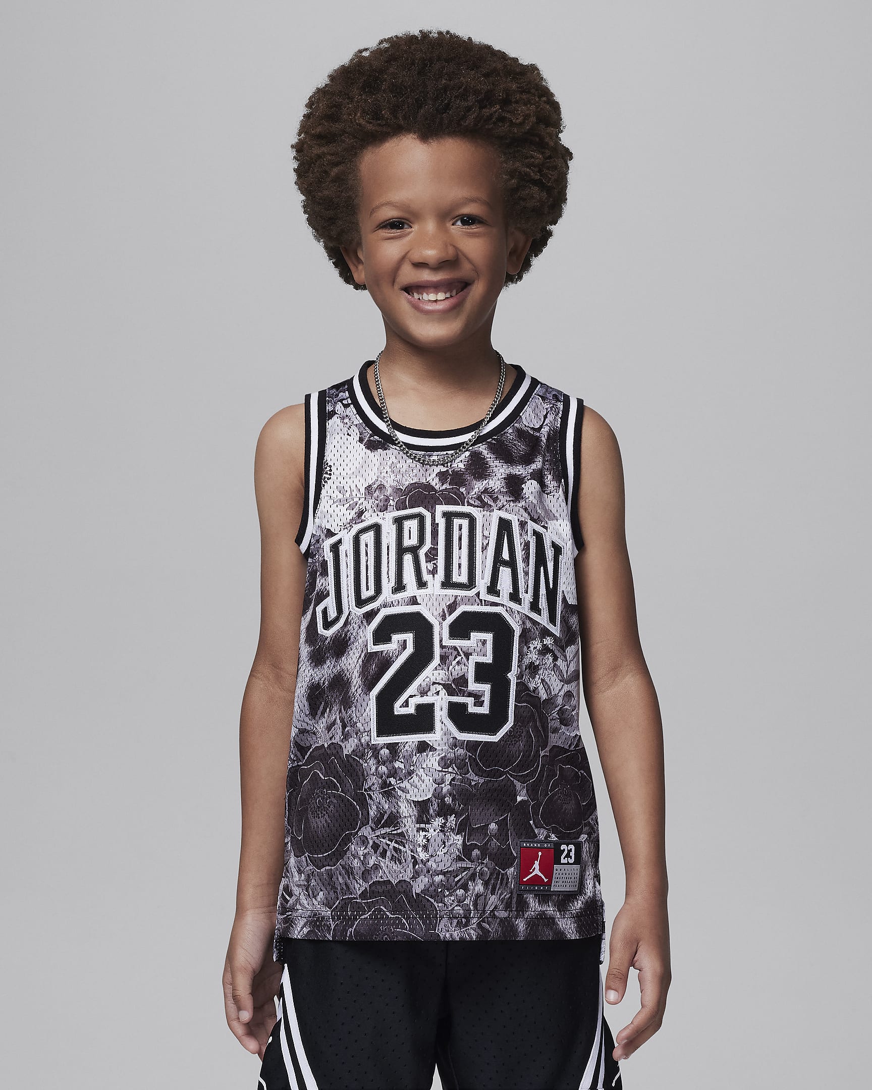 Jersey estampado para niños talla pequeña Jordan 23 - Negro/Gris humo