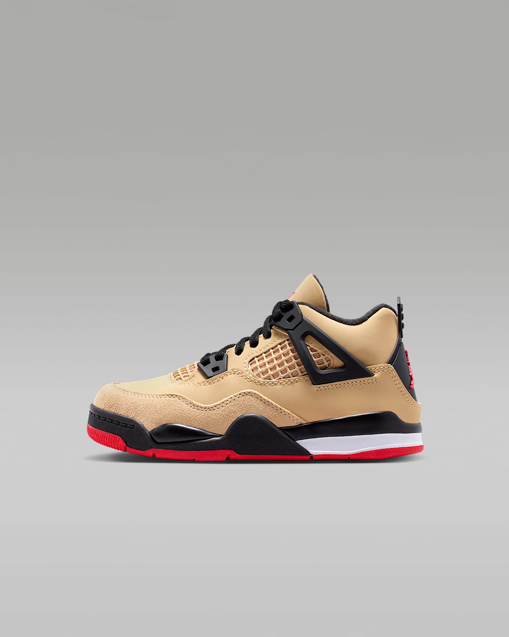 Jordan 4 Retro Little Kids' Shoes - Sesame/Black/White/Fire Red