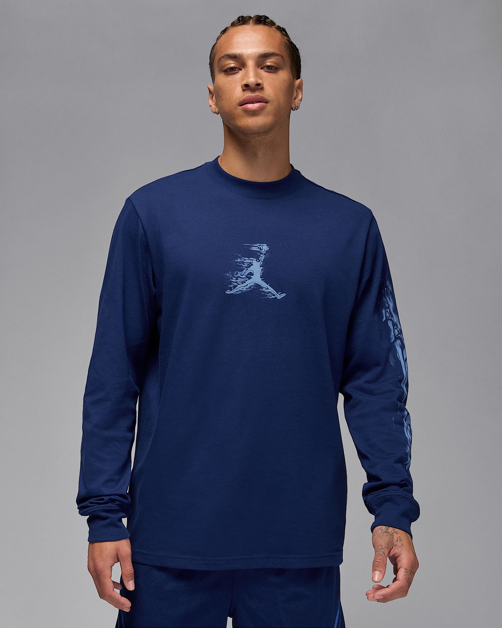 Jordan Sport Men's Dri-Fit Long-Sleeve T-Shirt - Blue Void/Black