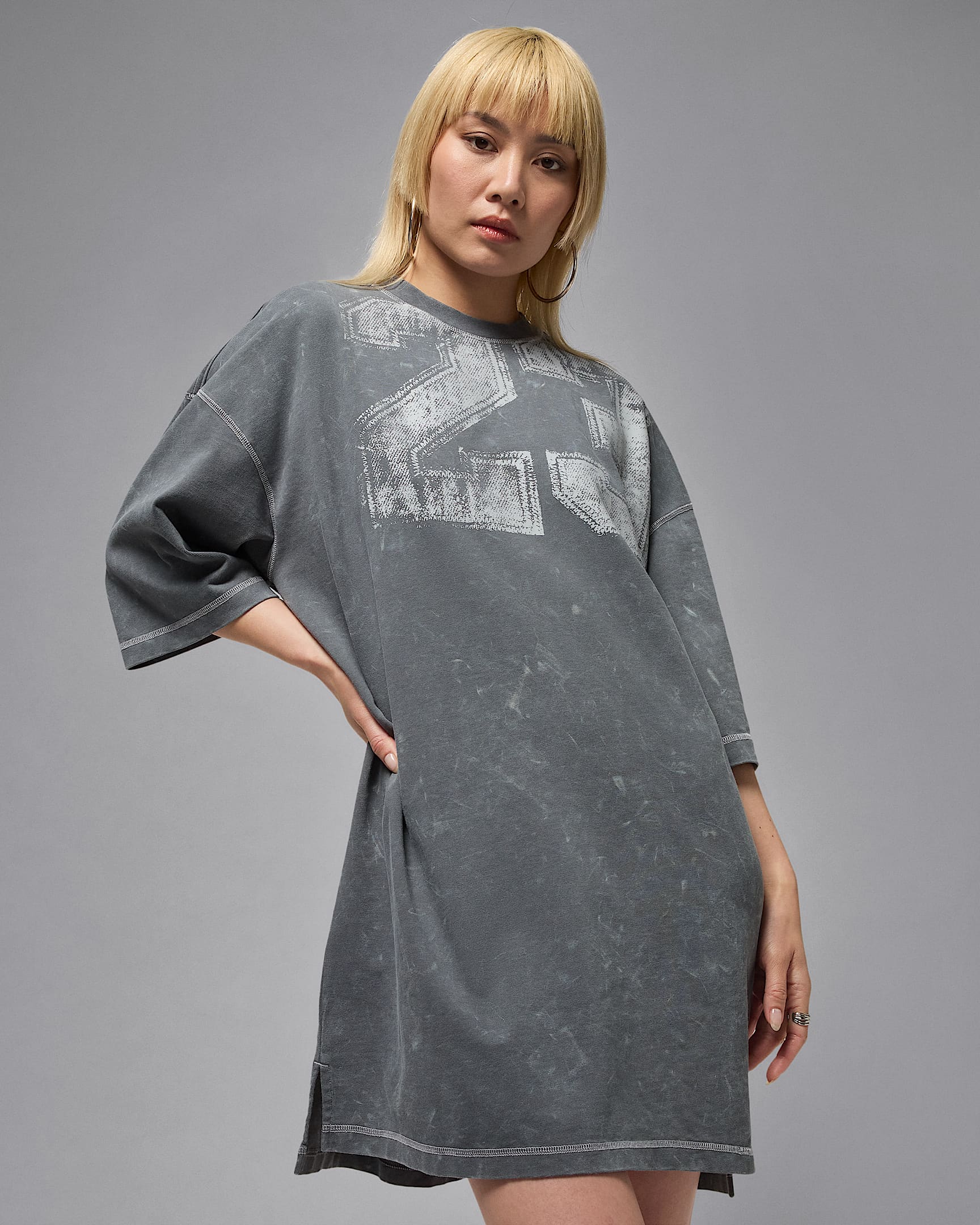 Jordan Flight Women's T-Shirt Dress - Iron Grey/Light Smoke Grey/Sail