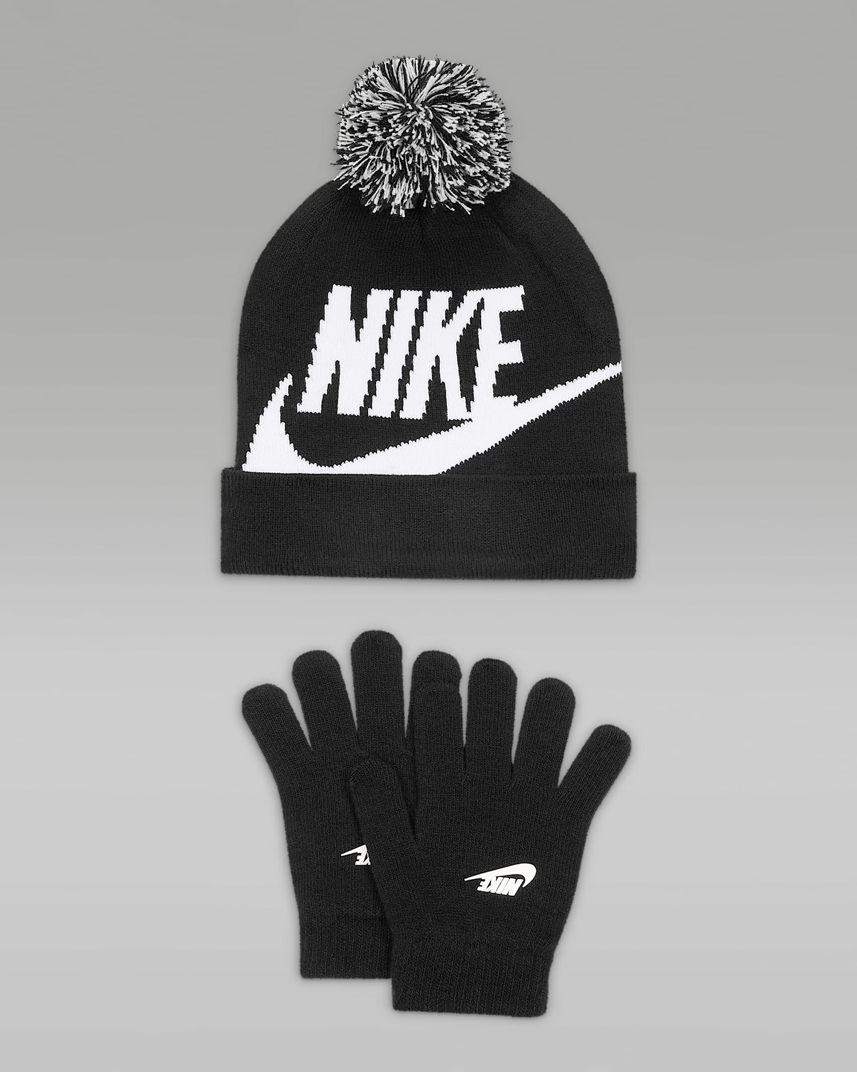Nike Younger Kids' Beanie and Gloves Set - Black