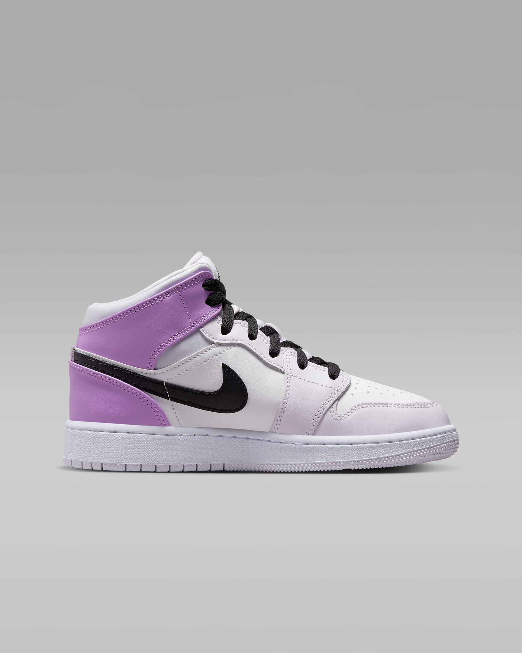 Air Jordan 1 Mid Older Kids' Shoes - Barely Grape/White/Rush Fuchsia/Black