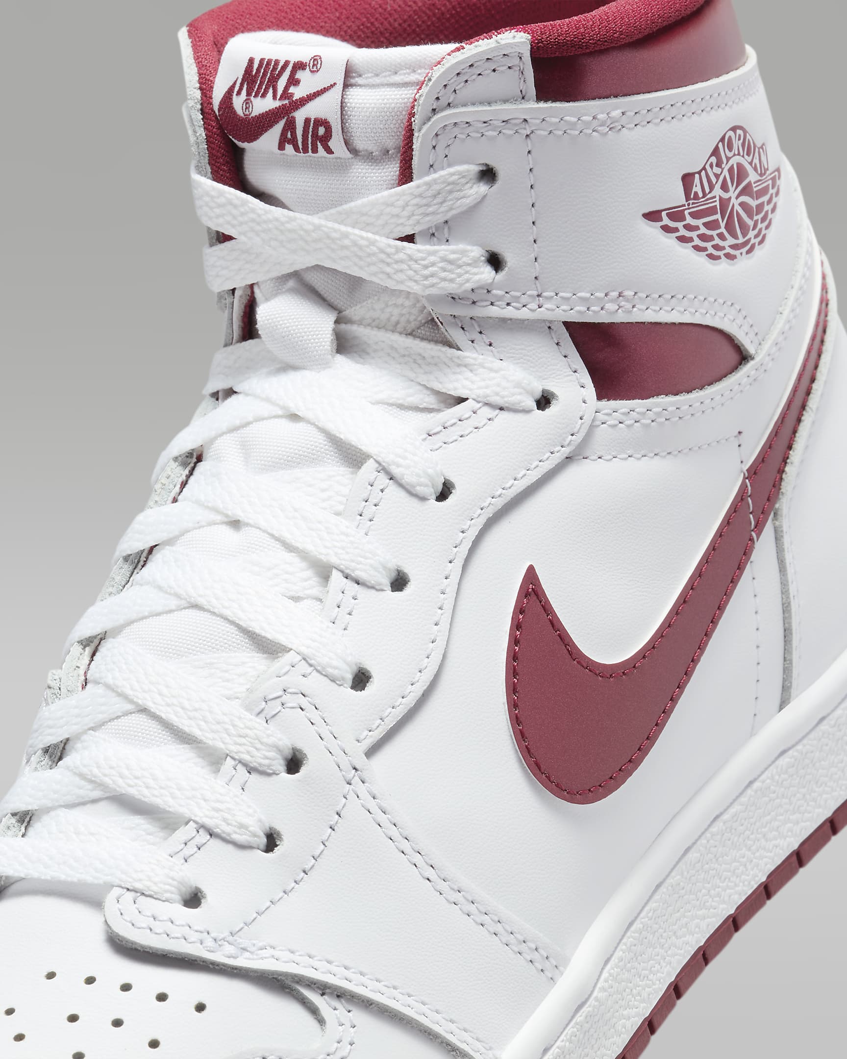 Air Jordan 1 High '85 'Metallic Burgundy' Shoes - White/White/Team Red