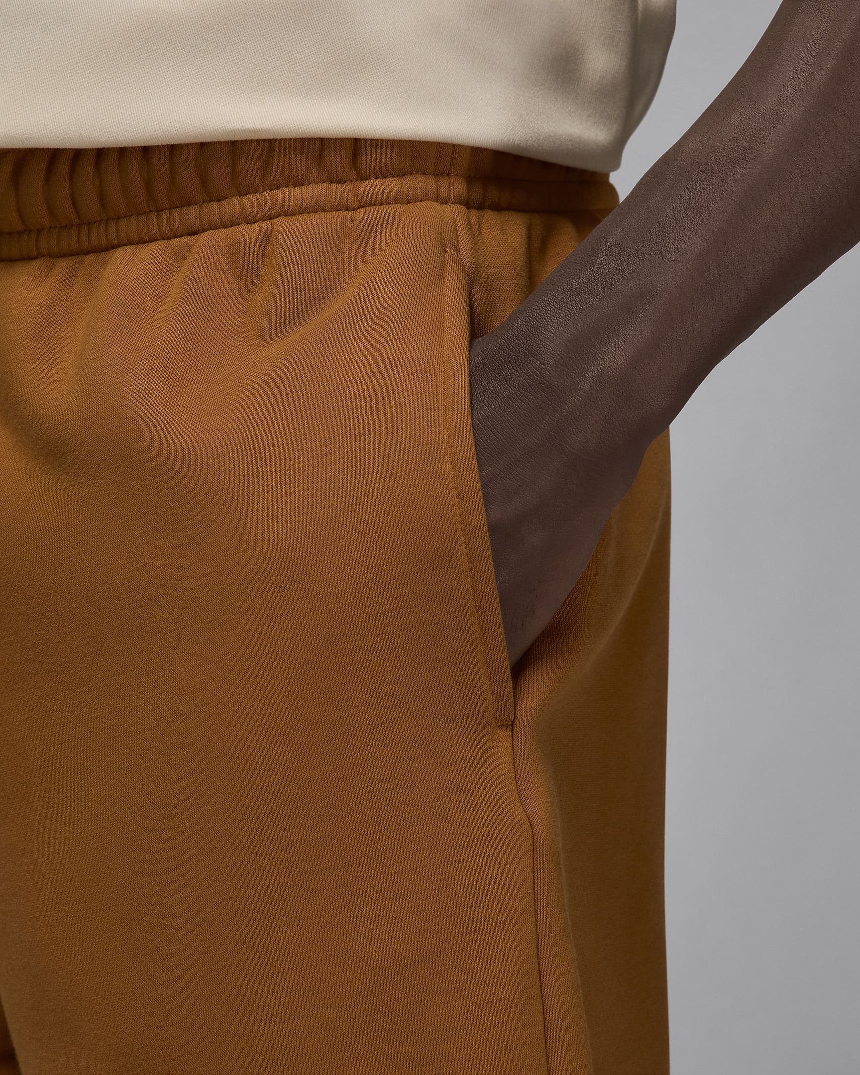 Jordan Brooklyn Fleece herenshorts - Desert Bronze/Wit