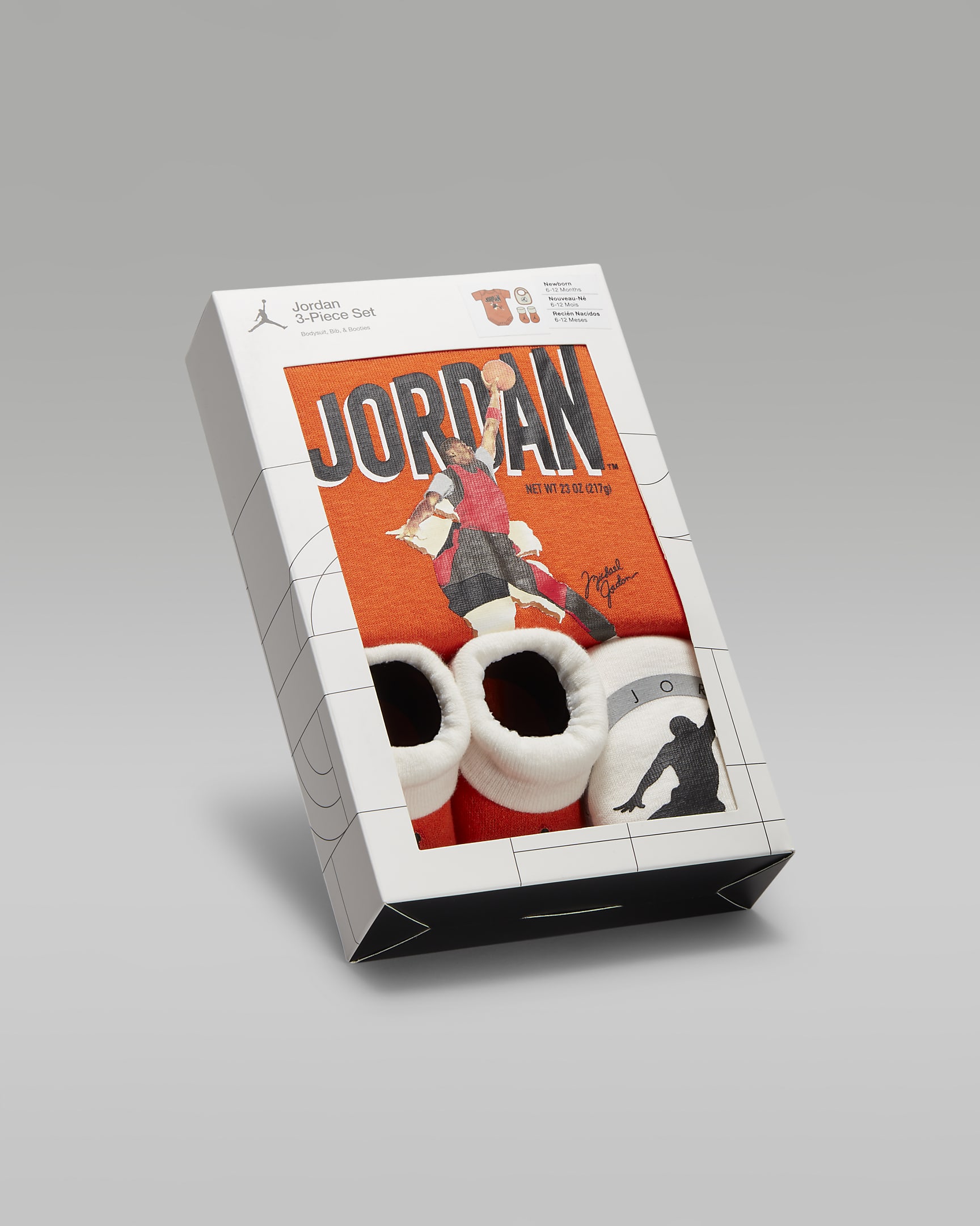 Jordan MVP Bodysuit Box Set bodyszett babáknak (0–6 hónapos) - Rush Orange