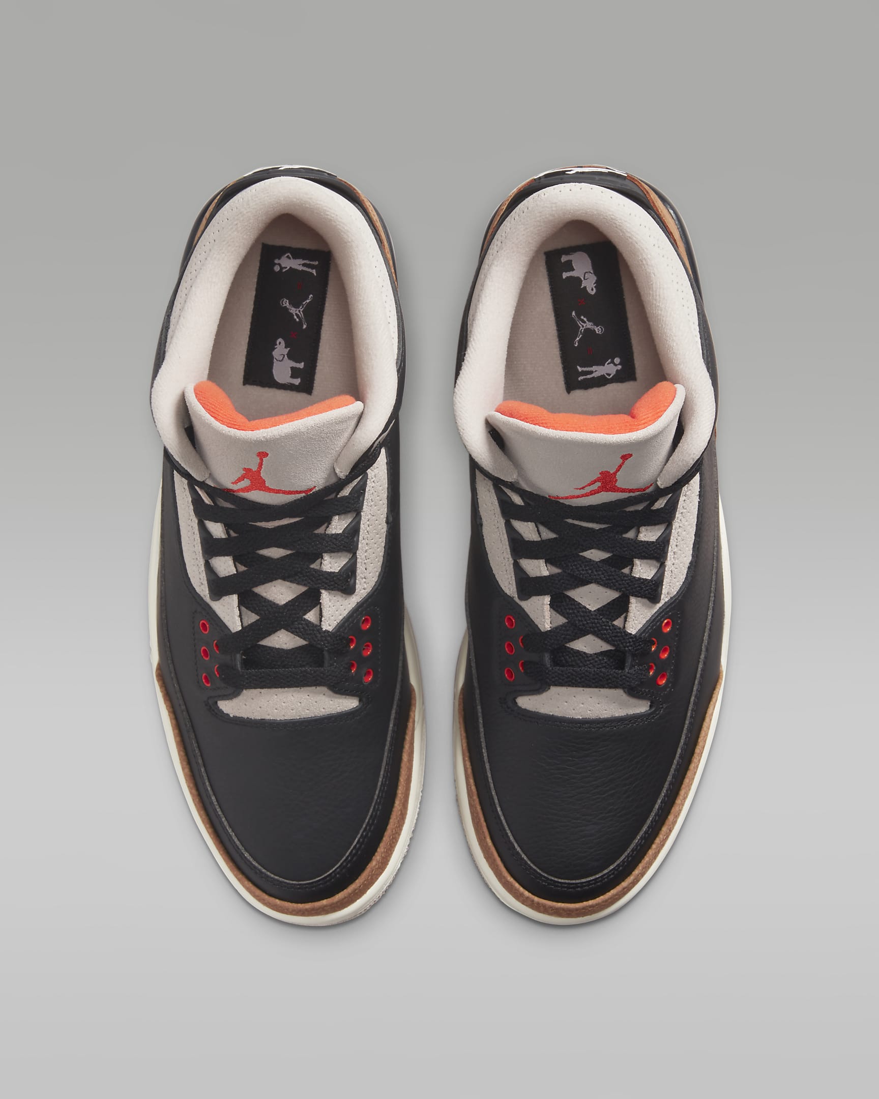 Air Jordan 3 Retro Men's Shoes - Black/Fossil Stone/Sail/Rush Orange