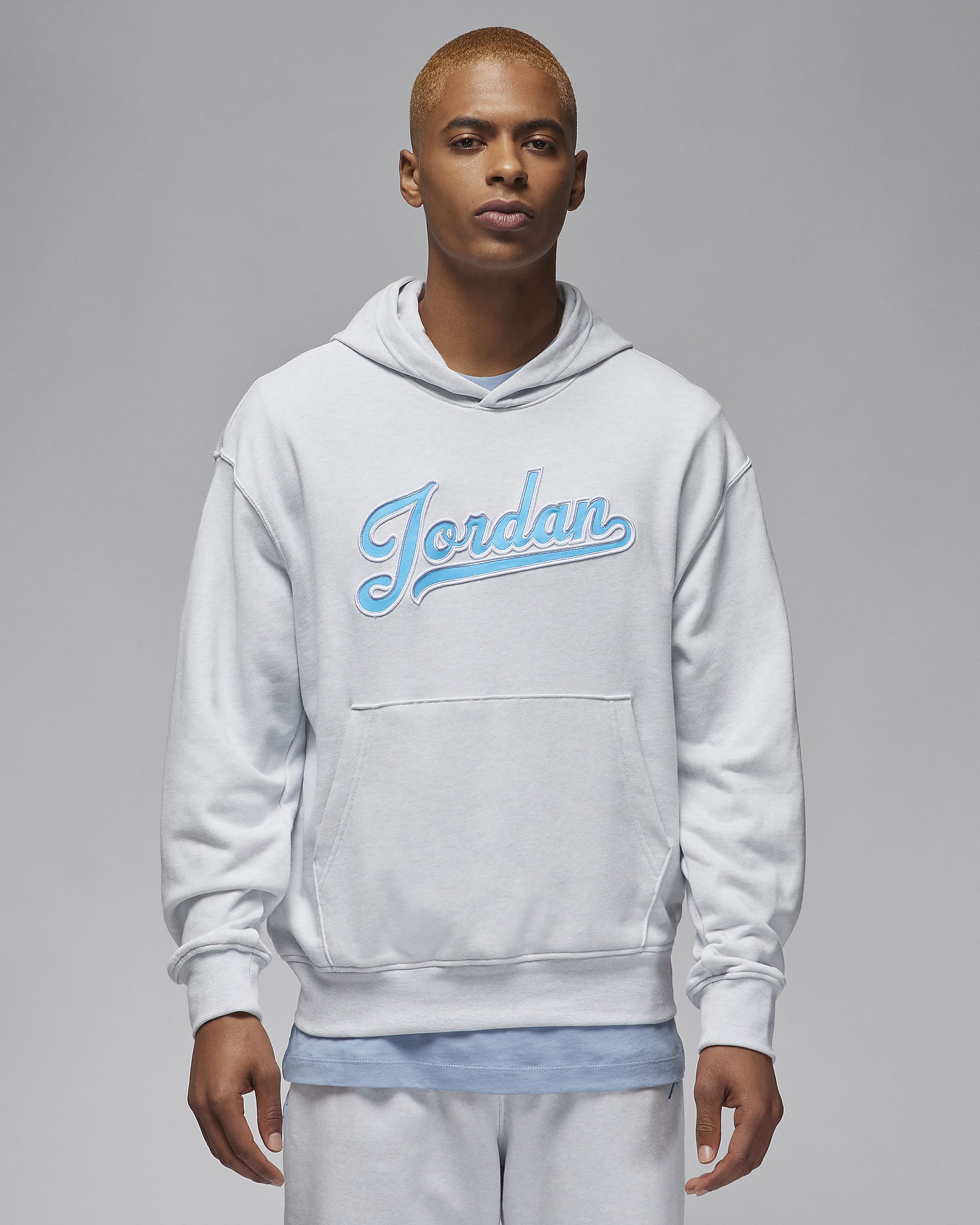 Jordan Flight MVP Fleece Erkek Kapüşonlu Sweatshirt'ü - Pure Platinum/Heather/Siyah