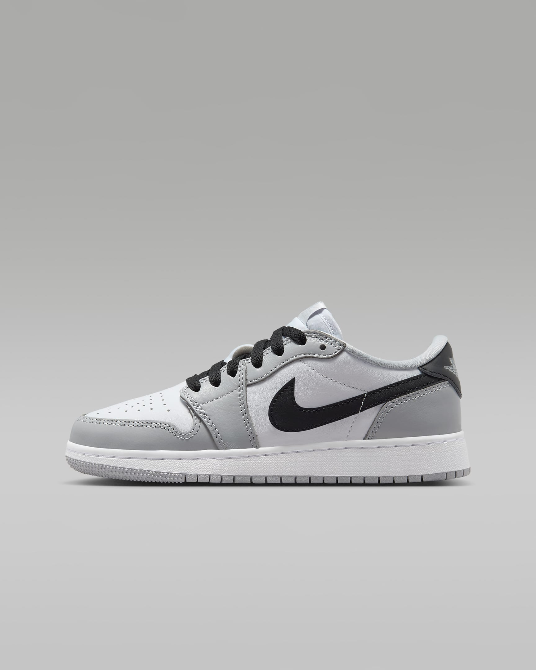 Air Jordan 1 Low OG "Wolf Grey" Big Kids' Shoes - White/Wolf Grey/Black