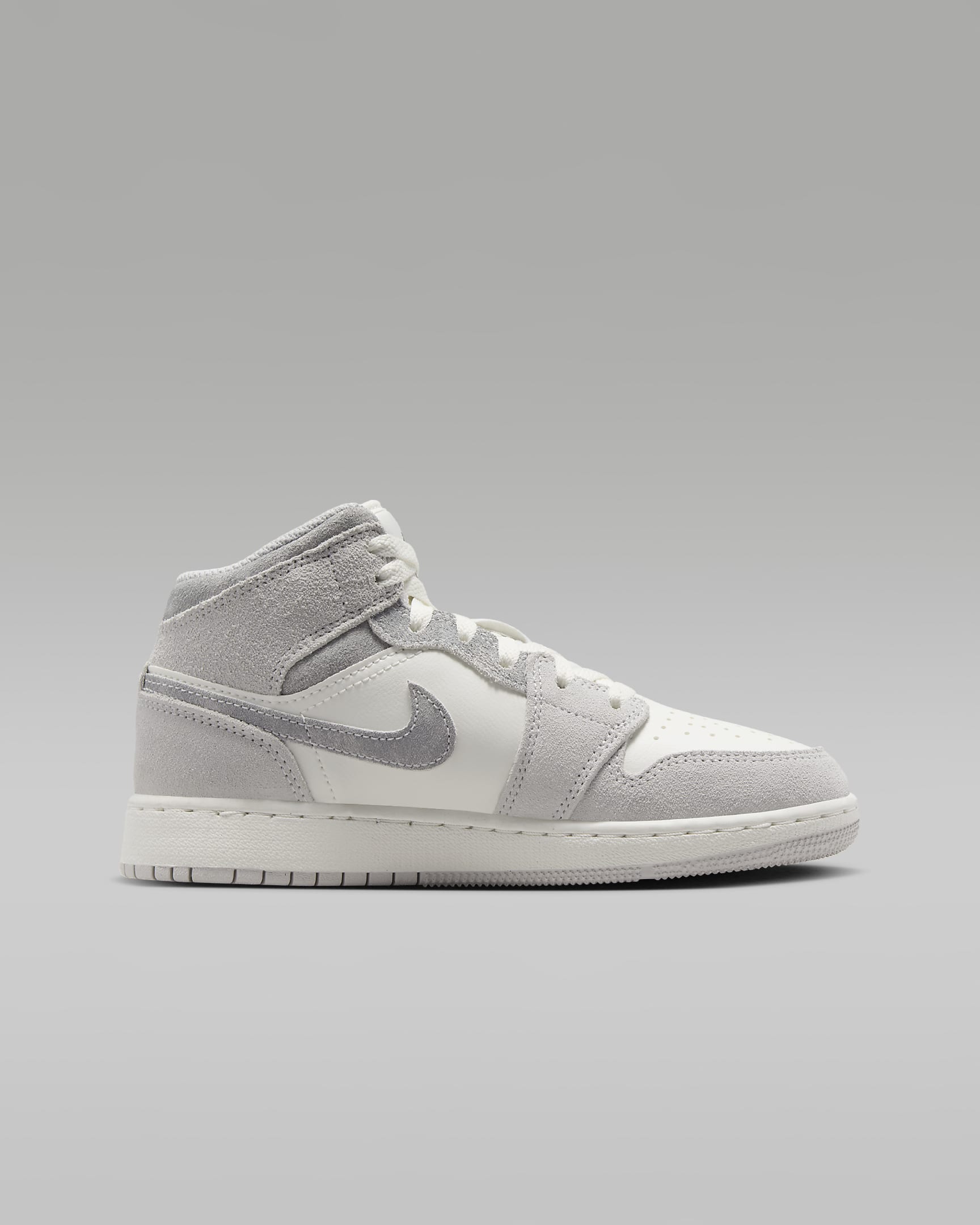 Air Jordan 1 Mid SE Big Kids' Shoes - Neutral Grey/Sail/Smoke Grey