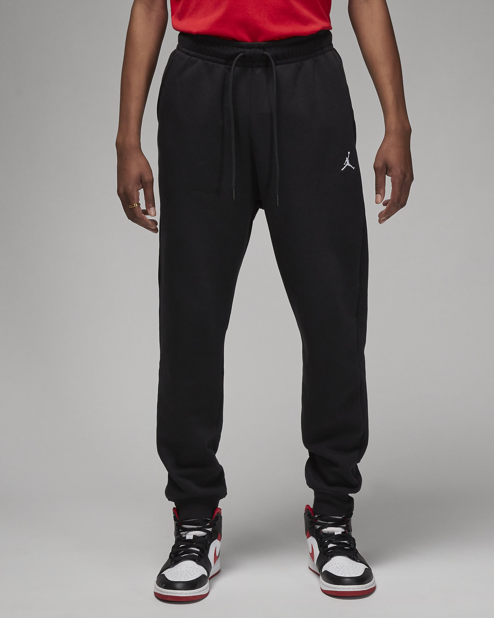 Jordan Brooklyn Fleece Men's Tracksuit Bottoms - Black/White