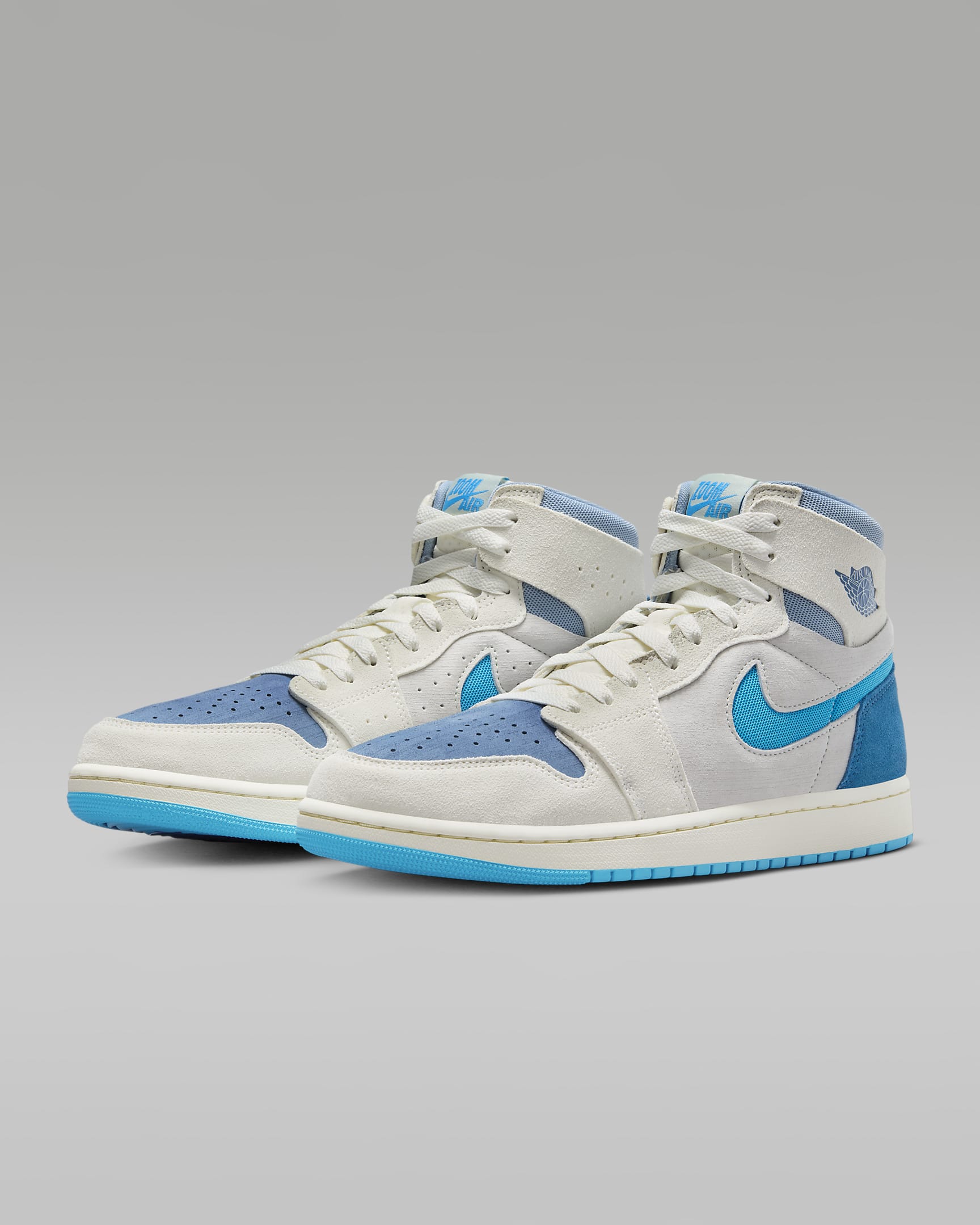 Air Jordan 1 Zoom CMFT 2 Men's Shoes - Sail/Blue Grey/Light Silver/Dark Powder Blue