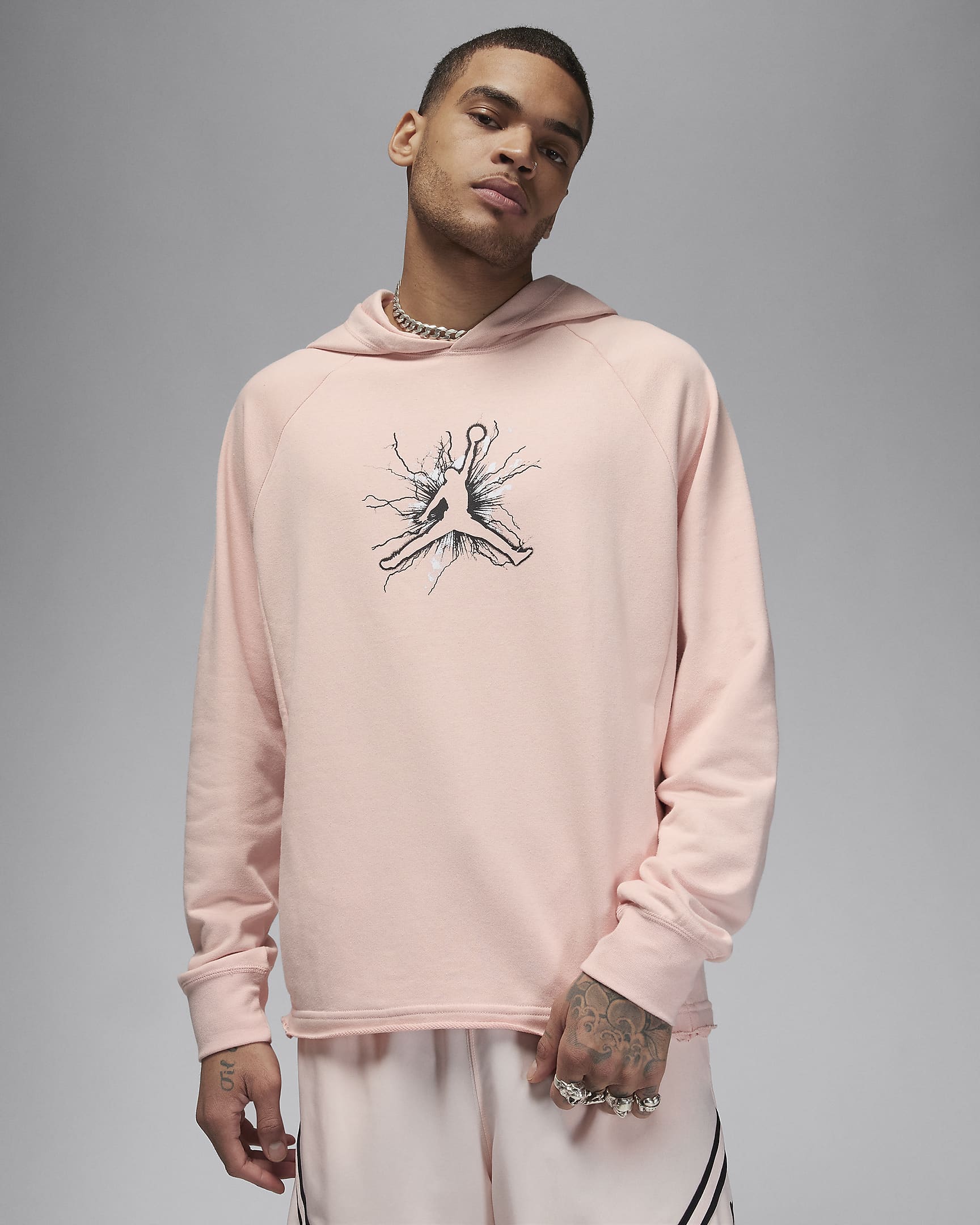 Sweat à capuche en tissu Fleece à motif Jordan Dri-FIT Sport pour homme - Legend Pink/Noir